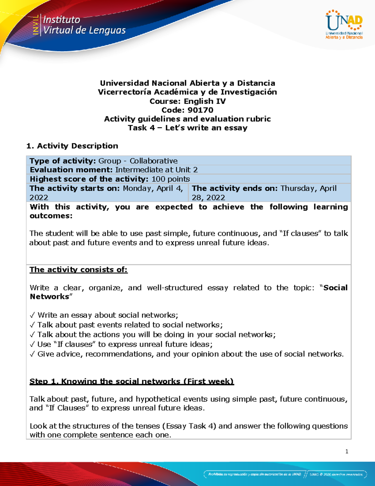 Activity Guide and Evaluation Rubric - Unit 2 - Task 4 - Lets write an ...