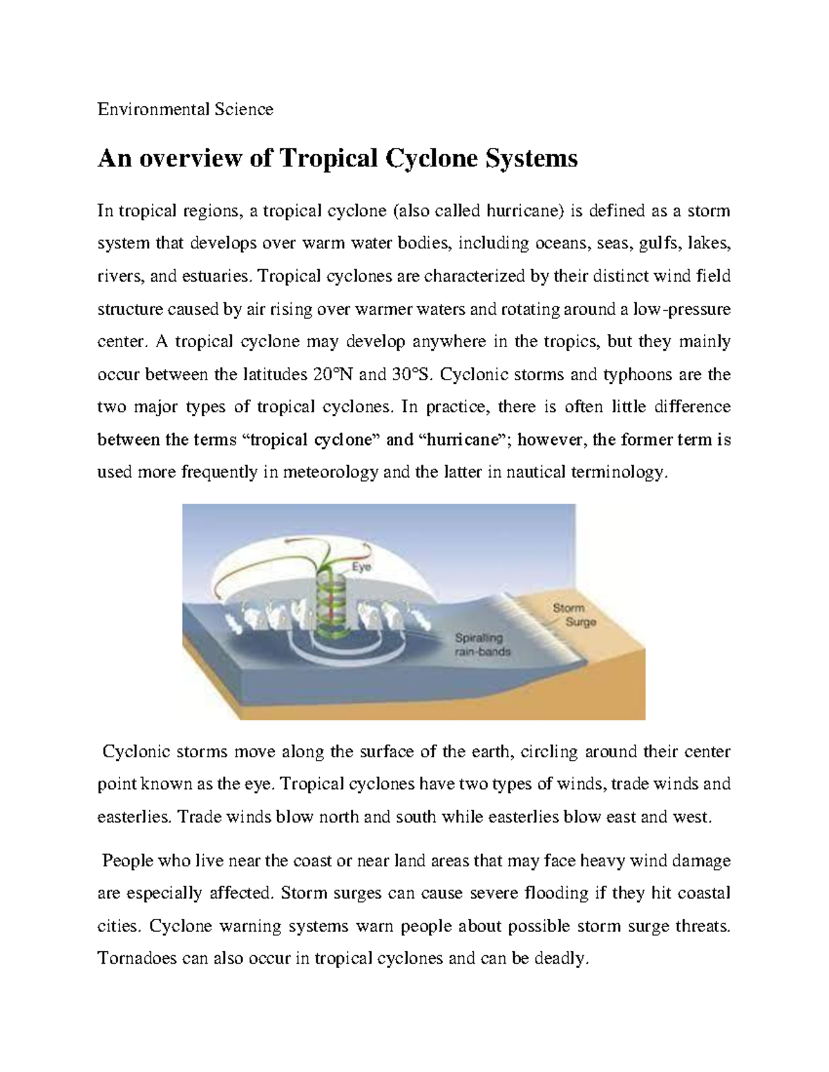 An Overview Of Tropical Cyclone Systems - Environmental Science An ...