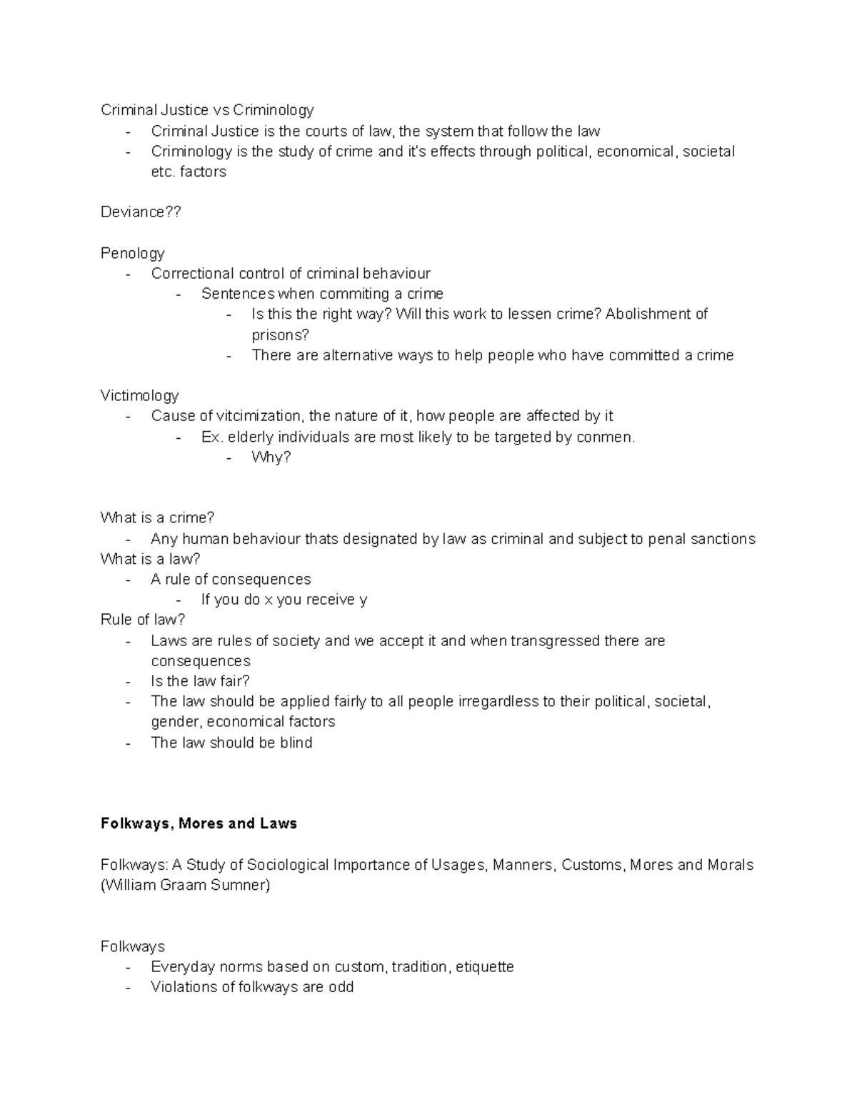 May 5 - Criminology First Class - Criminal Justice vs Criminology ...