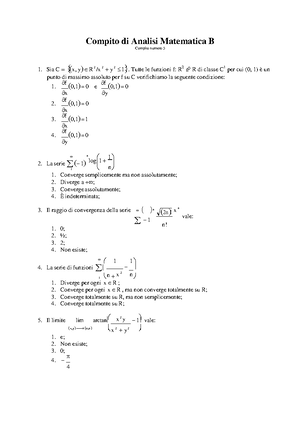 Analisi B Esercizi Probab 02 - Analisi Matematica B. Esercizi Di ...