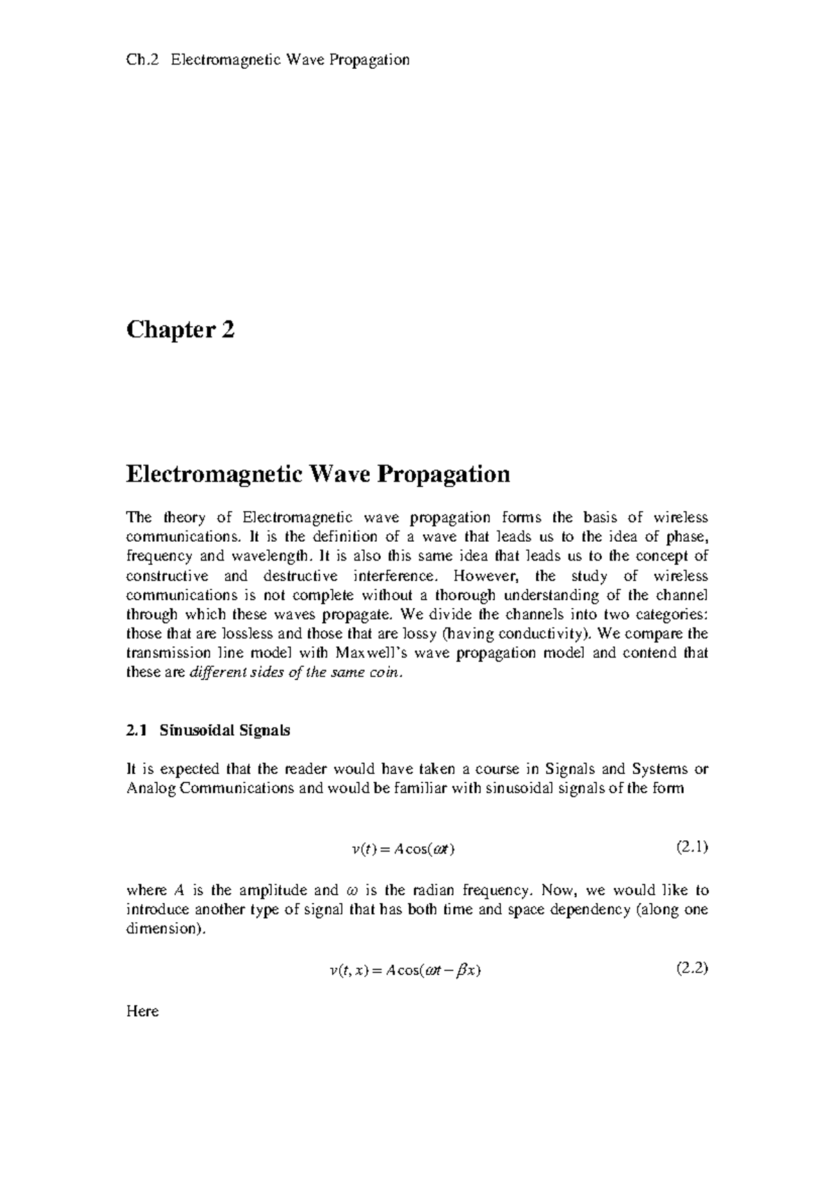 Ch2 EM Wave - practica - Chapter 2 Electromagnetic Wave Propagation The ...