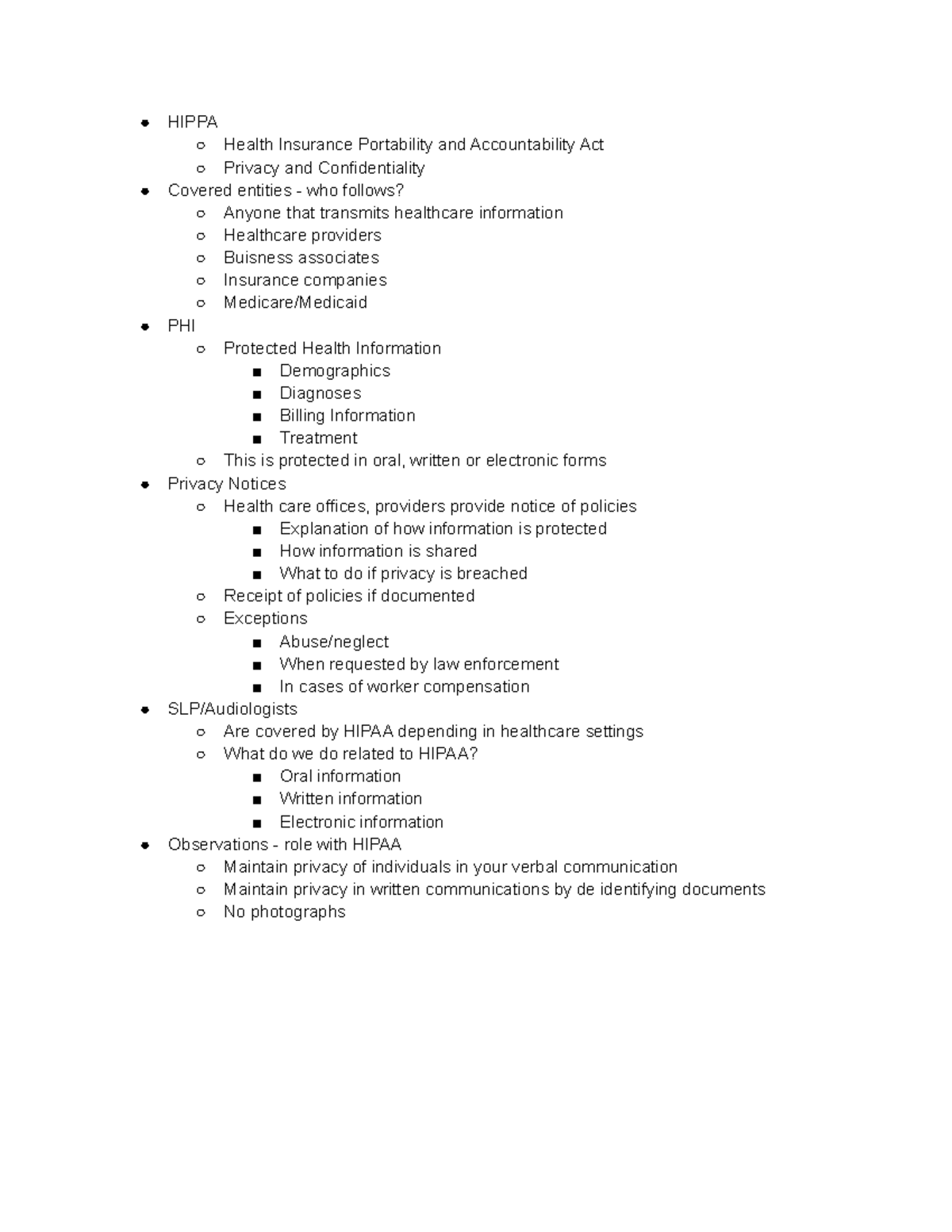 2 1 - Class notes - HIPPA Health Insurance Portability and ...