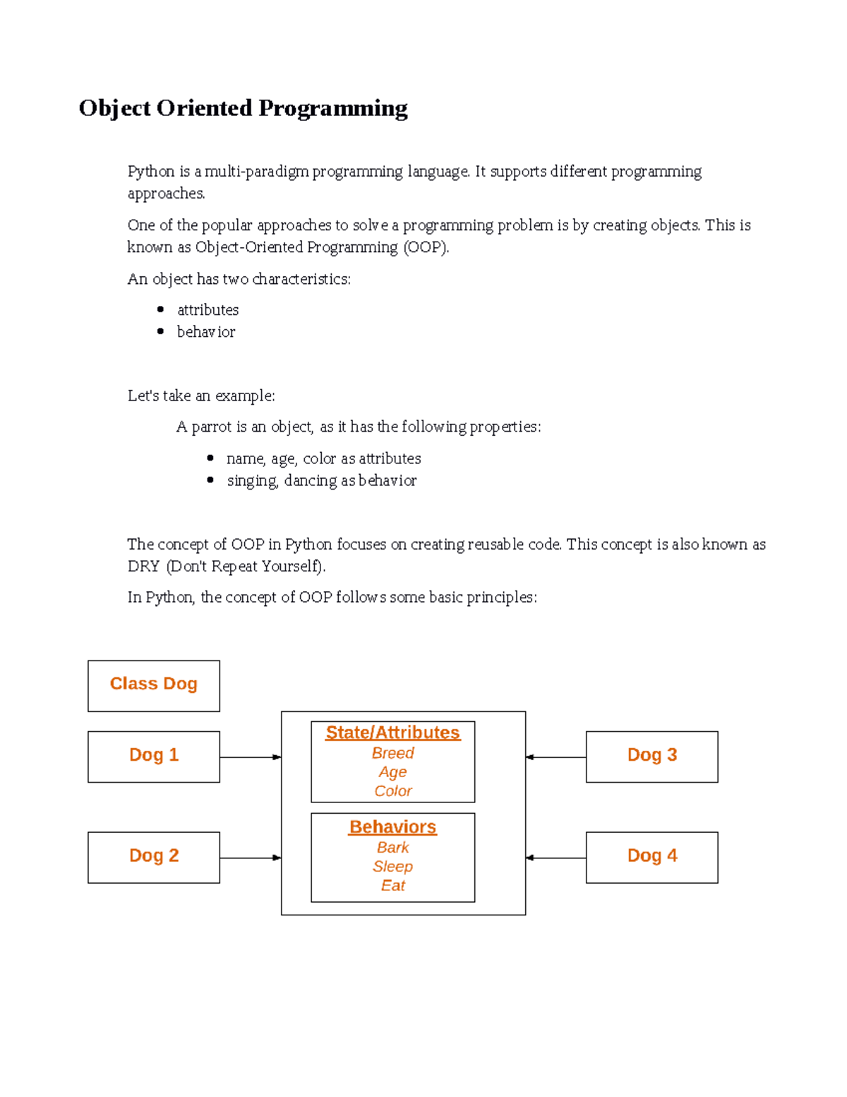 Python-classes - Classes notes - Object Oriented Programming Python is ...