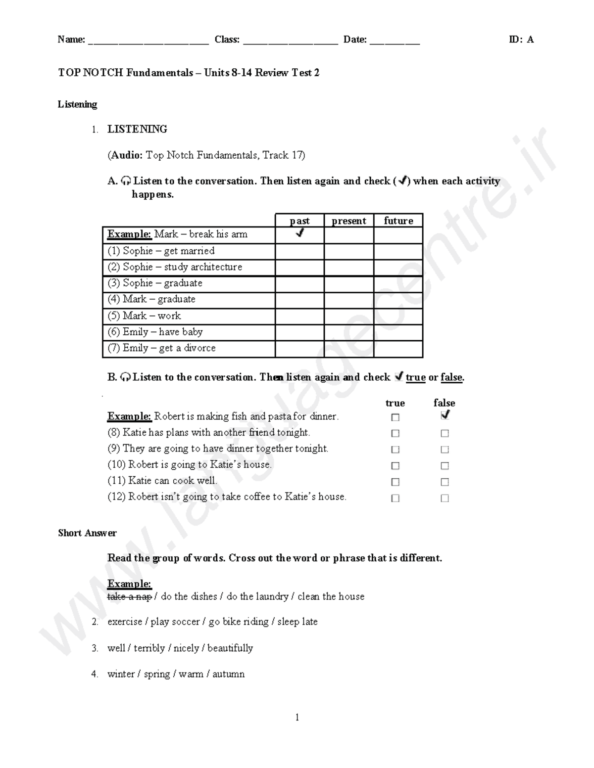 Units 8 14 Final Test Fundamentals B - - Studocu