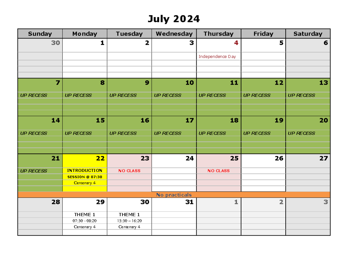 2024-Schedule V01 - Helpful material to stay ahead. - July 2024 Sunday ...