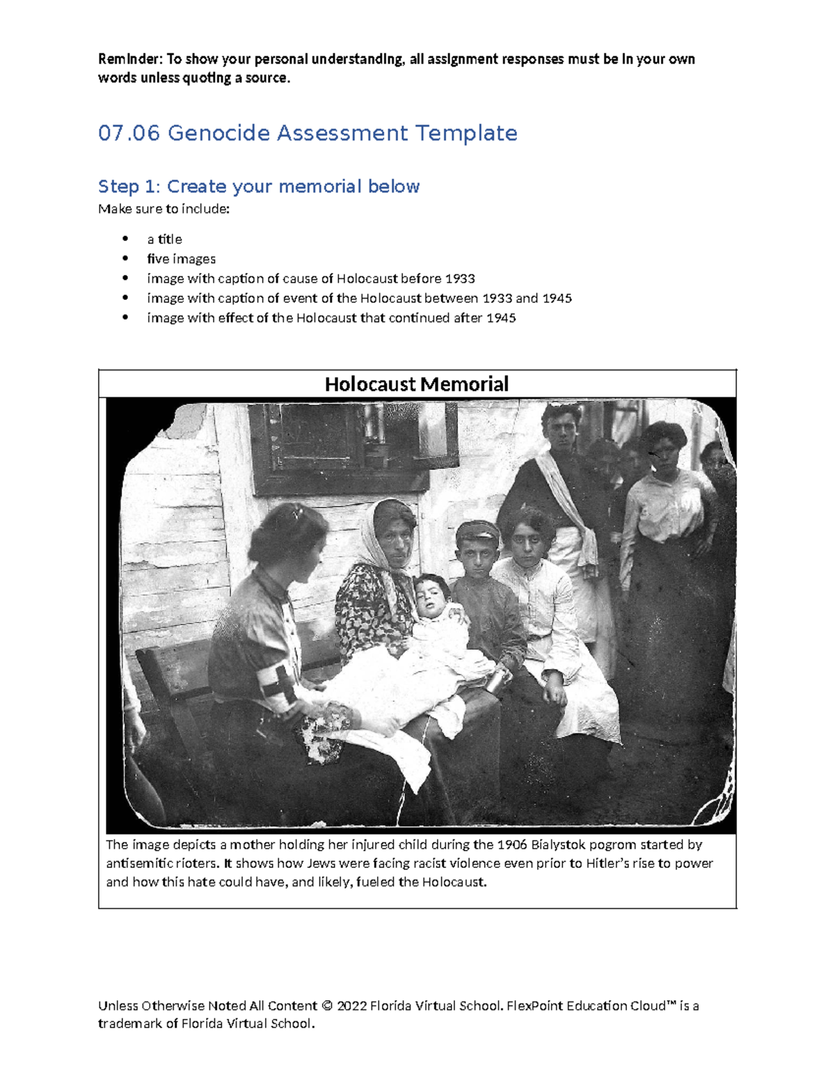 Genocide holocaust assignment words unless quoting a source 07