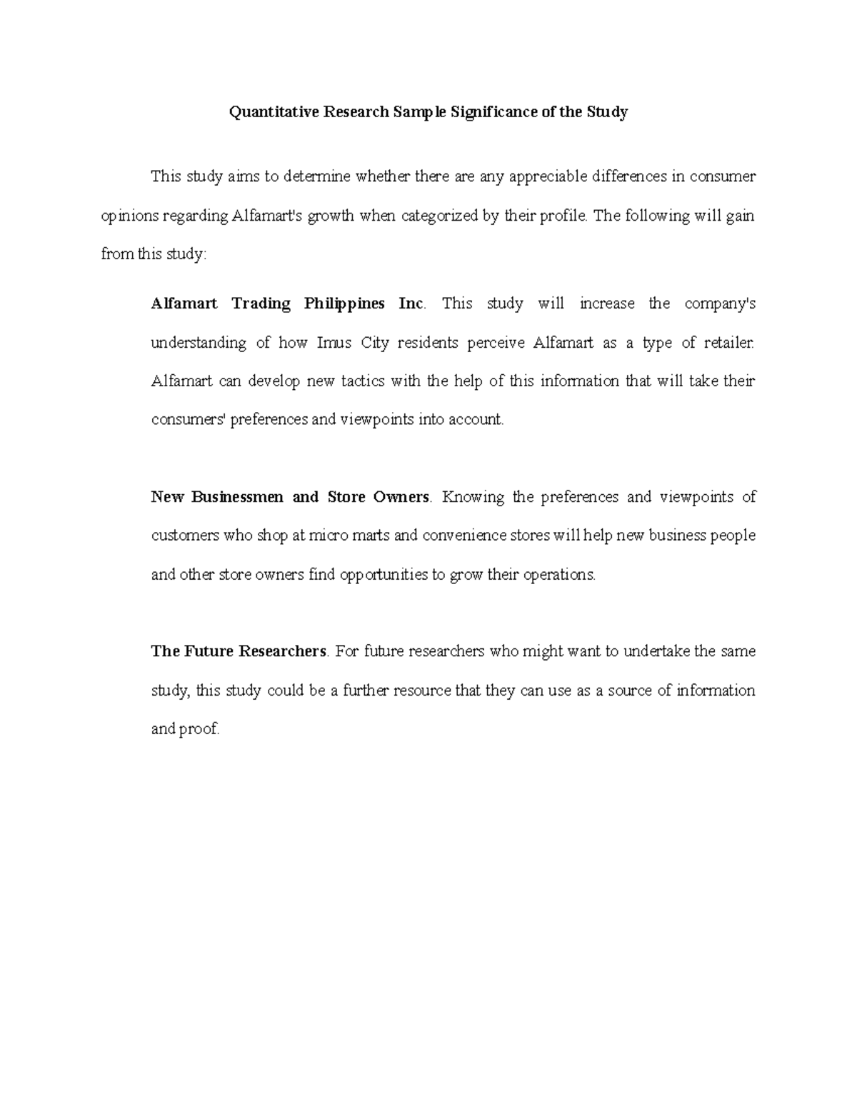 How To Do Significance Of The Study Sample