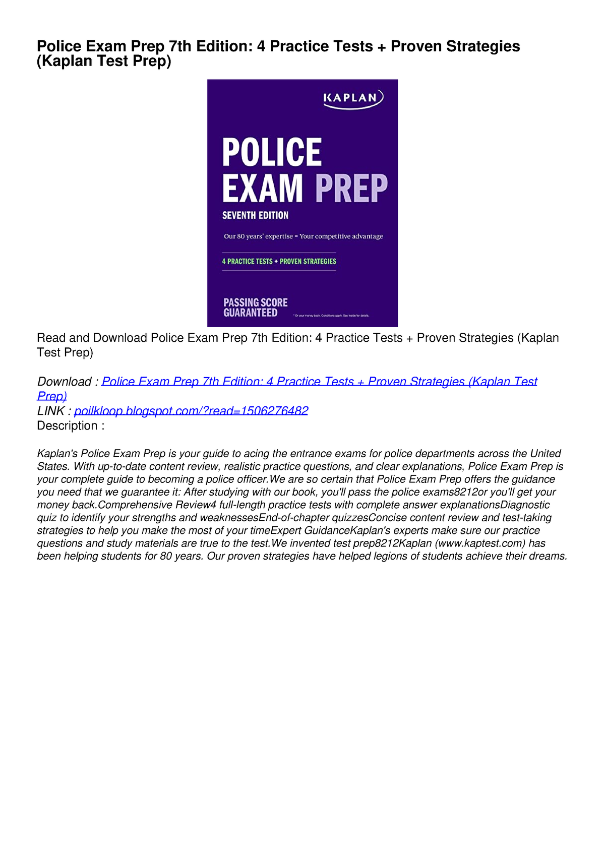 READ [PDF]Police Exam Prep 7th Edition: 4 Practice Tests + Proven ...