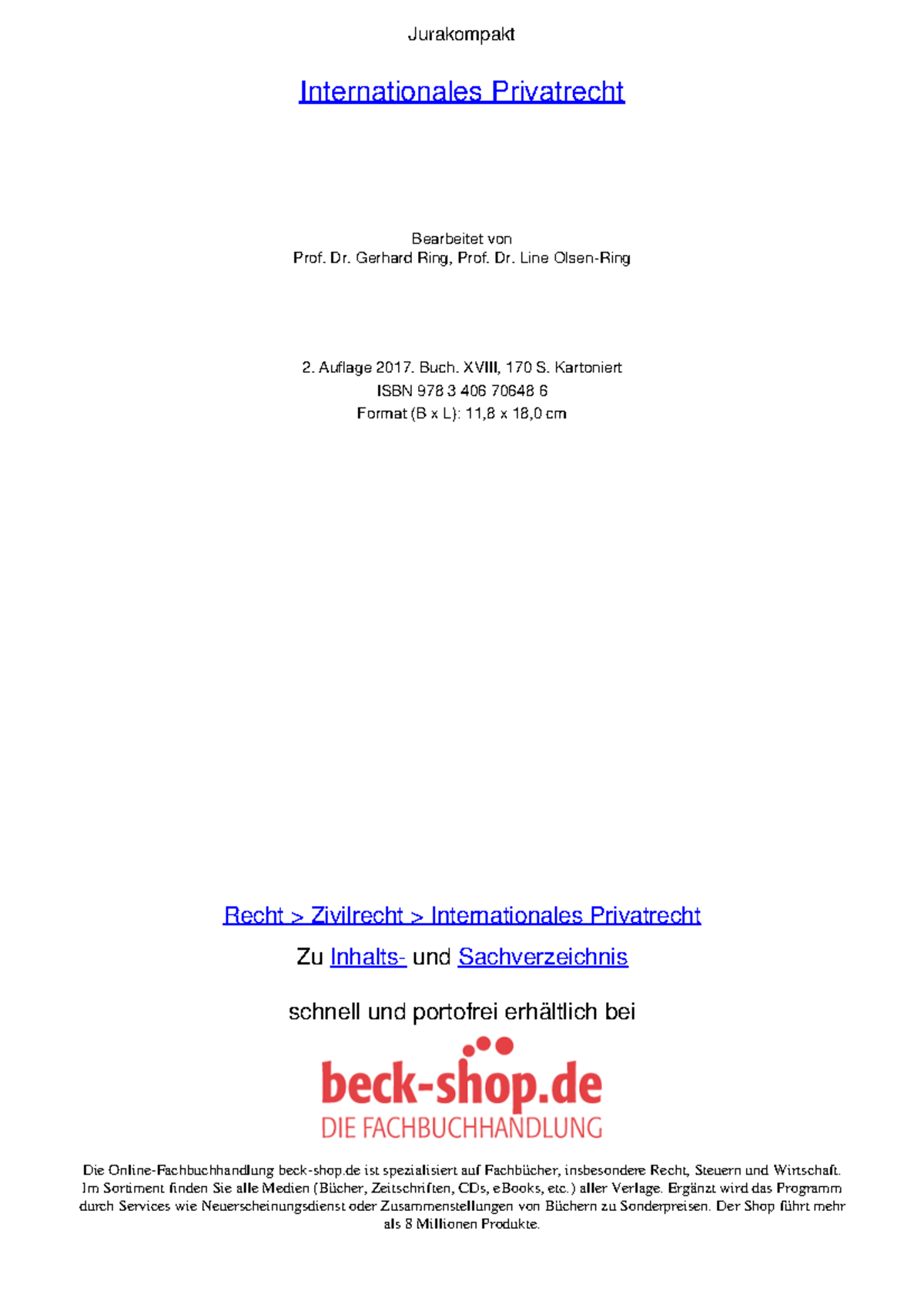 Ring internationales privatrecht 9783406706486 Jurakompakt