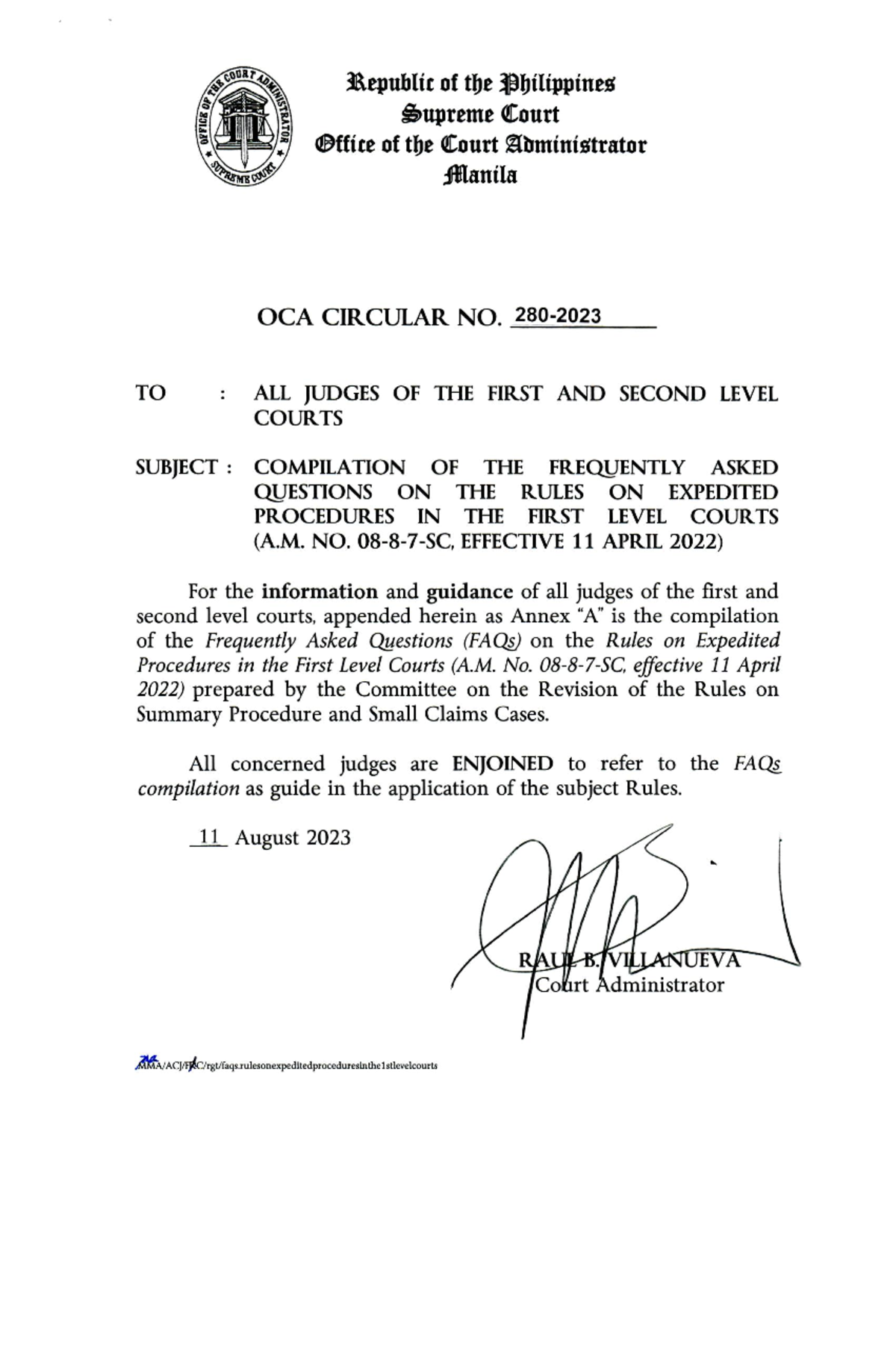 FAQ on Expedited Procedure l\epublit of tbe t1bilippine s;upreme QCourt ffite of tbe QCourt