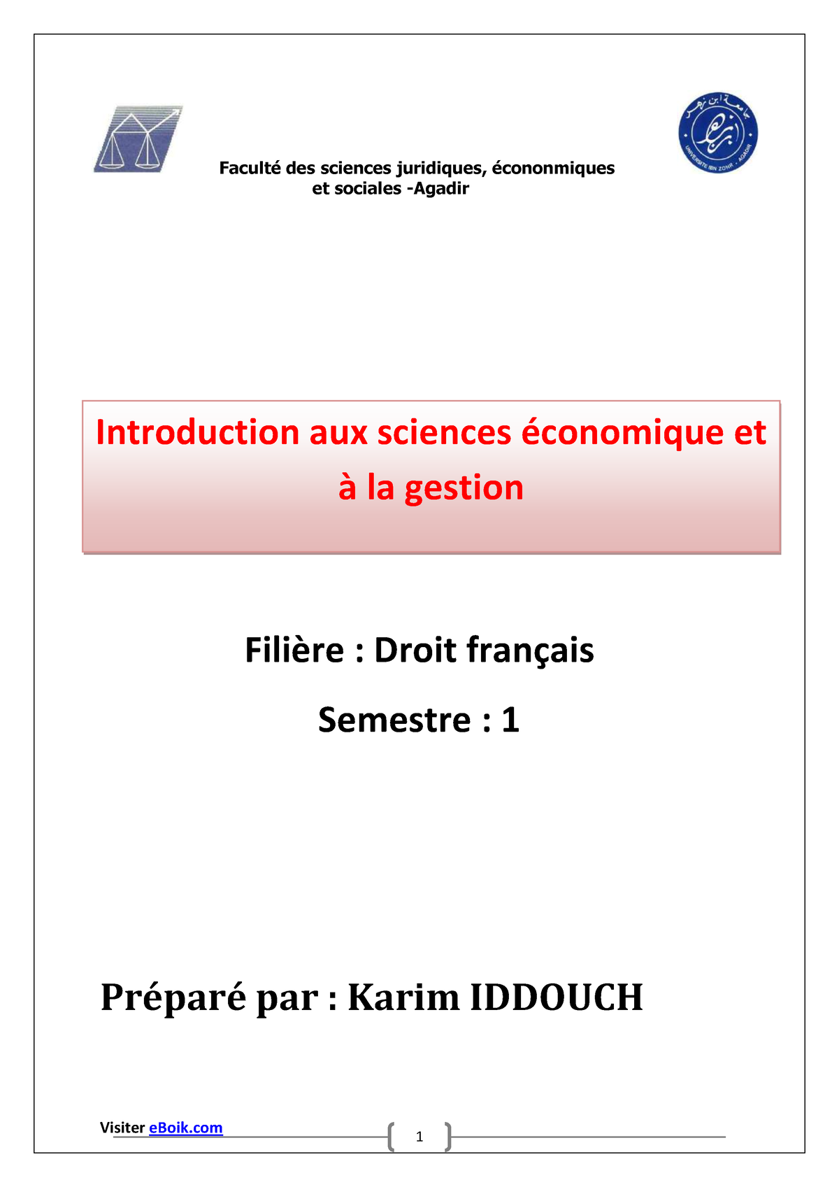 Introduction Aux Sciences Conomiques Et La Gestion - Visiter EBoik ...