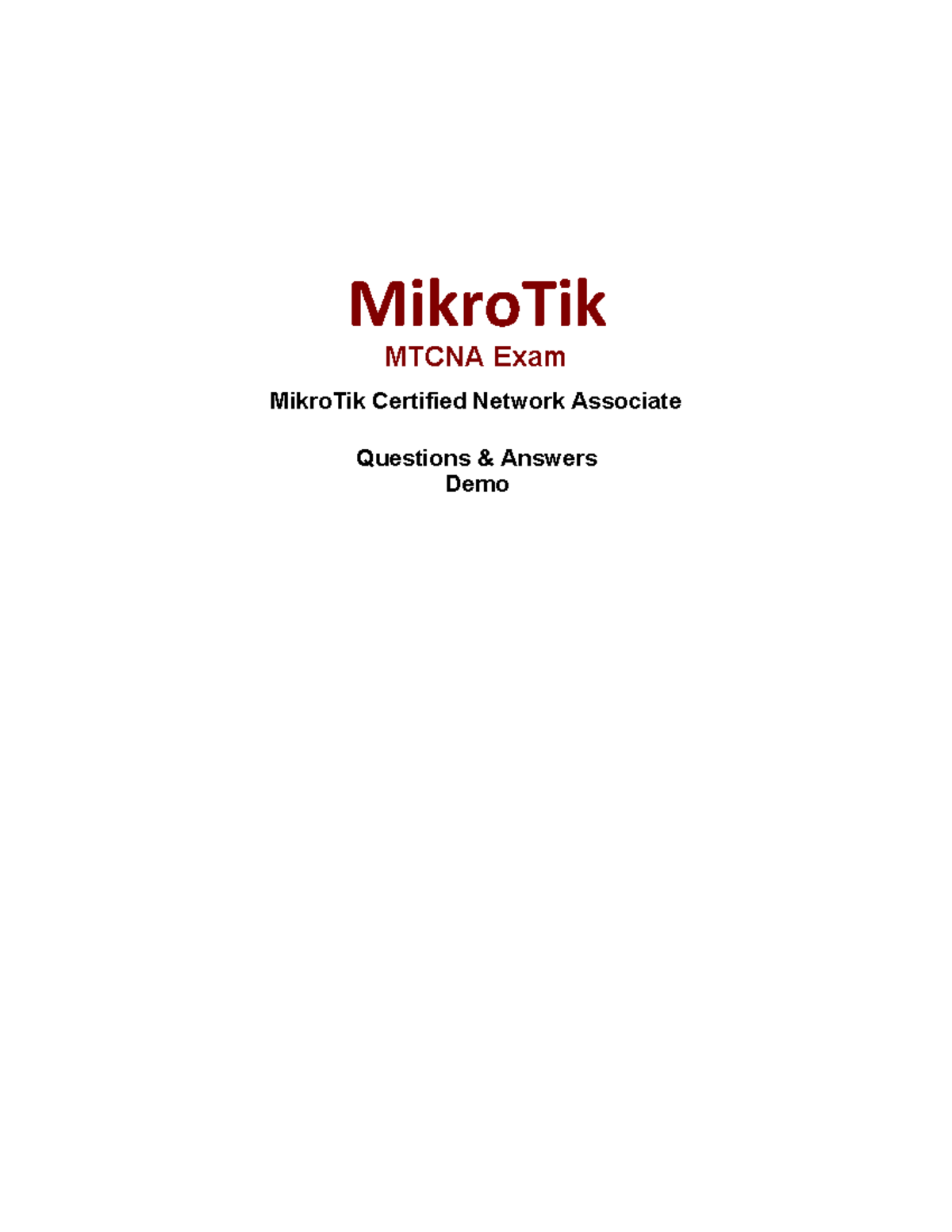 Mtcna-questions - MIKROTIK - MikroTik Certified Network Associate ...