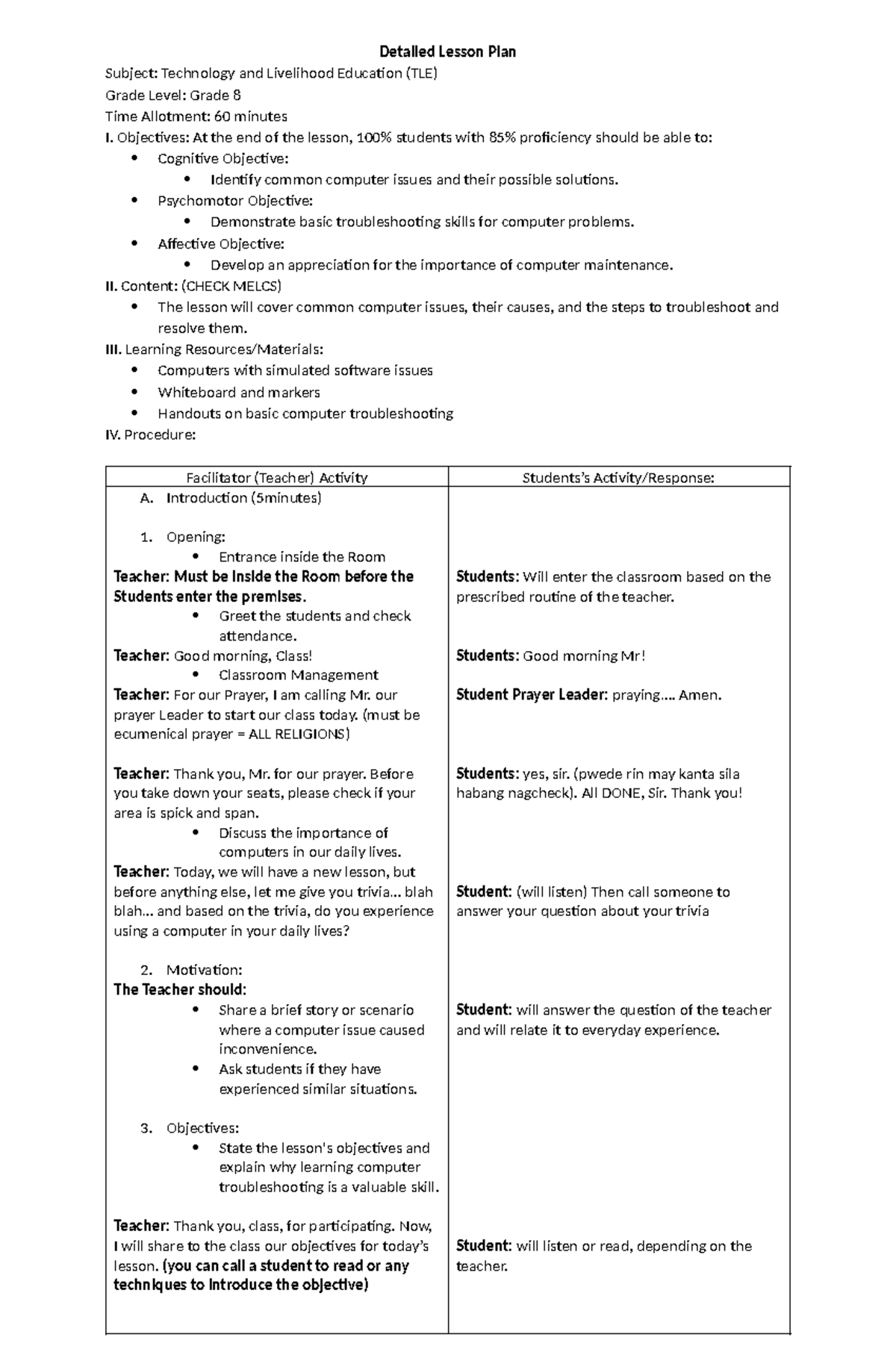 Example-Template-in-Detailed-Lesson-Plan - Detailed Lesson Plan Subject ...