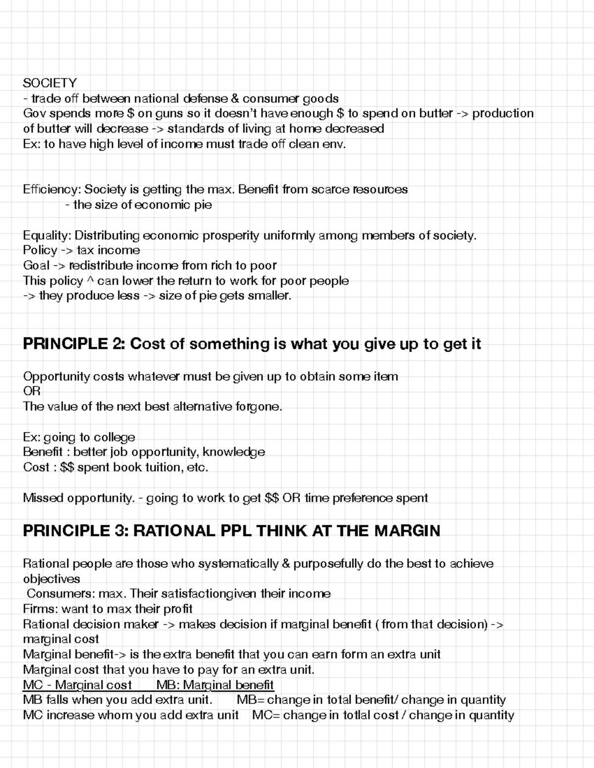 Econ 2 society concepts surrounding costs and rational thinking