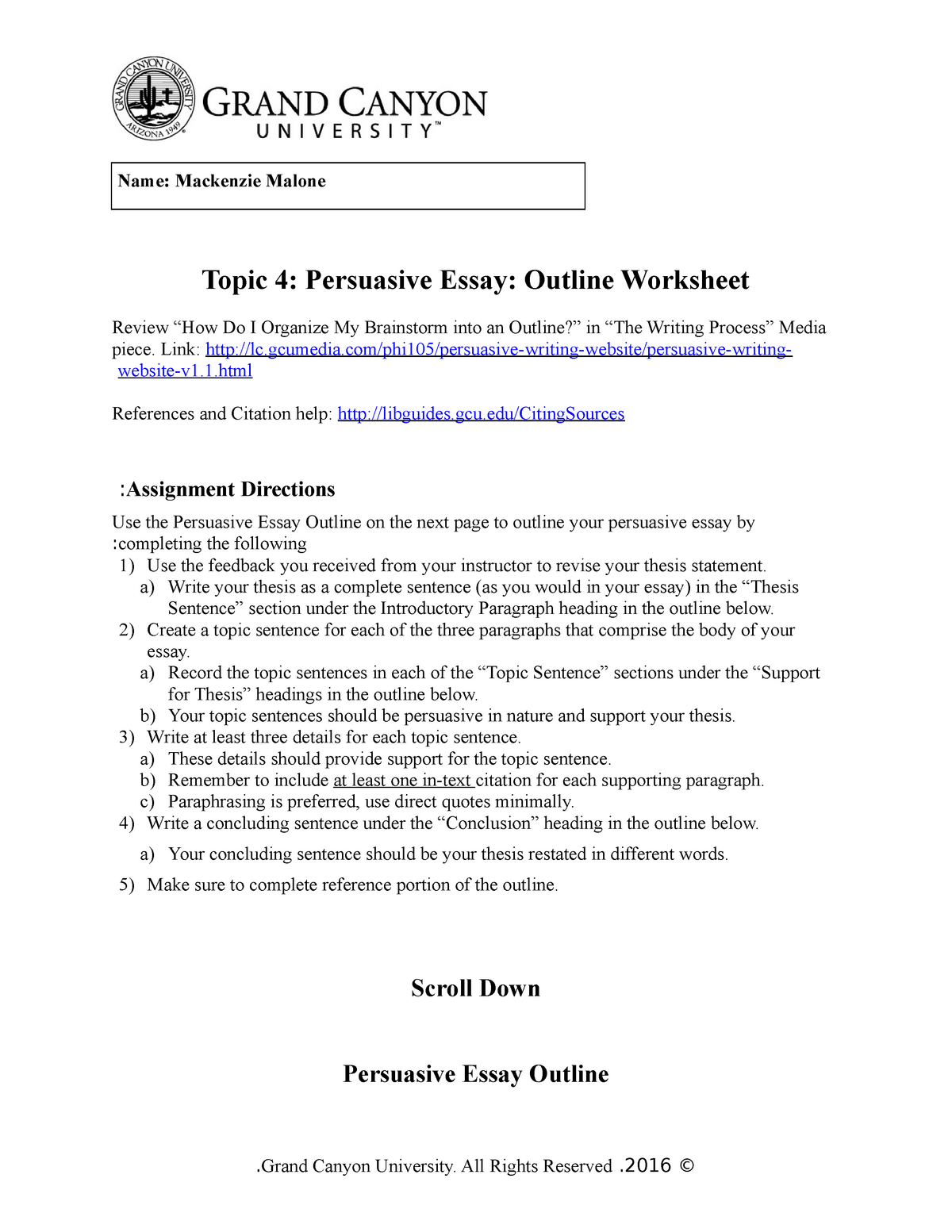persuasive essay outline worksheet gcu