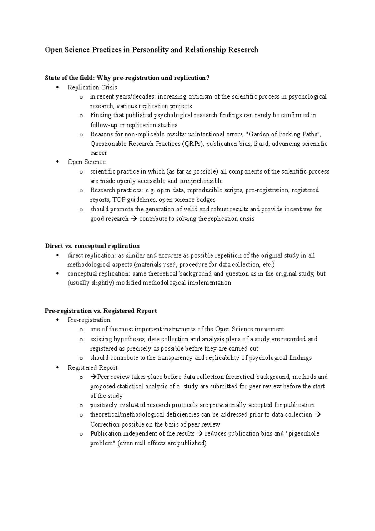Summary 6 Open Sicence Practices In Personality And Relationship Summary 6 Open Sicence Practices In Personality And Relationship
