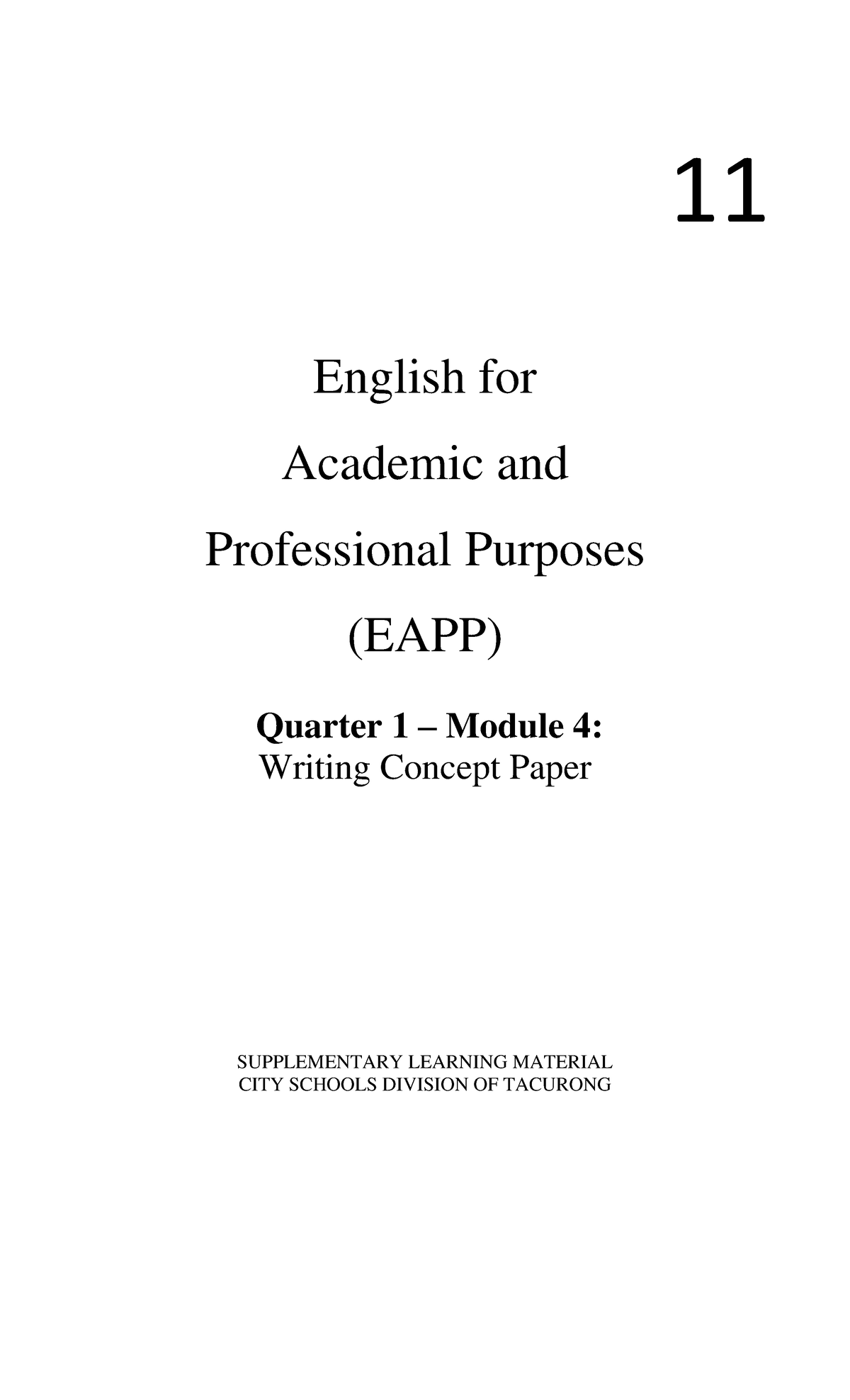 english for academic and professional purposes module 4 - bs nursing ...