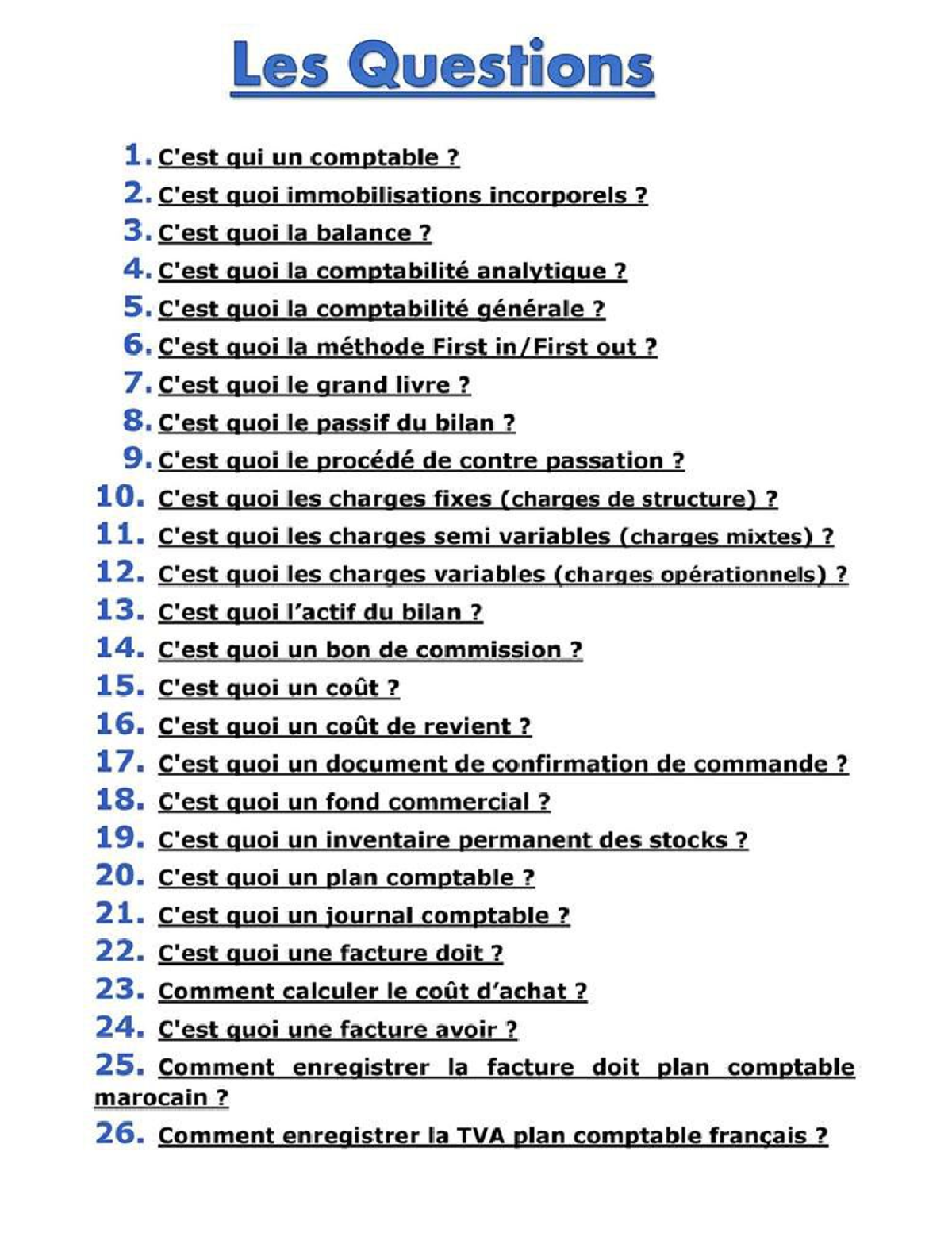 Comptabilité Questions Et Leurs Réponses - Comptabilité Approfondie ...