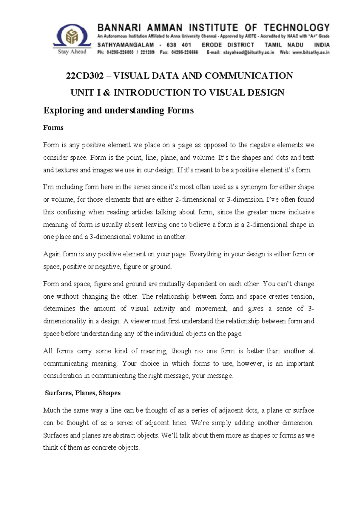 1 - Importance of understanding visual language - 22CD302 – VISUAL DATA ...