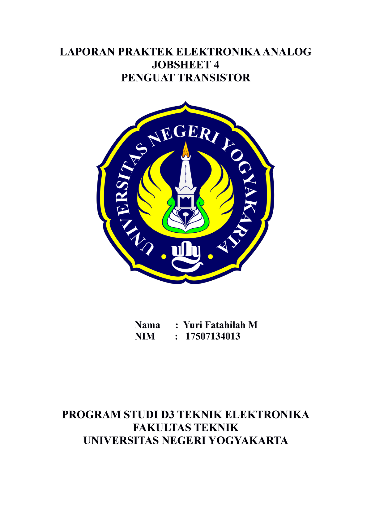 Laporan Praktek Elektronika Analog Jobsheet3 - LAPORAN PRAKTEK ...