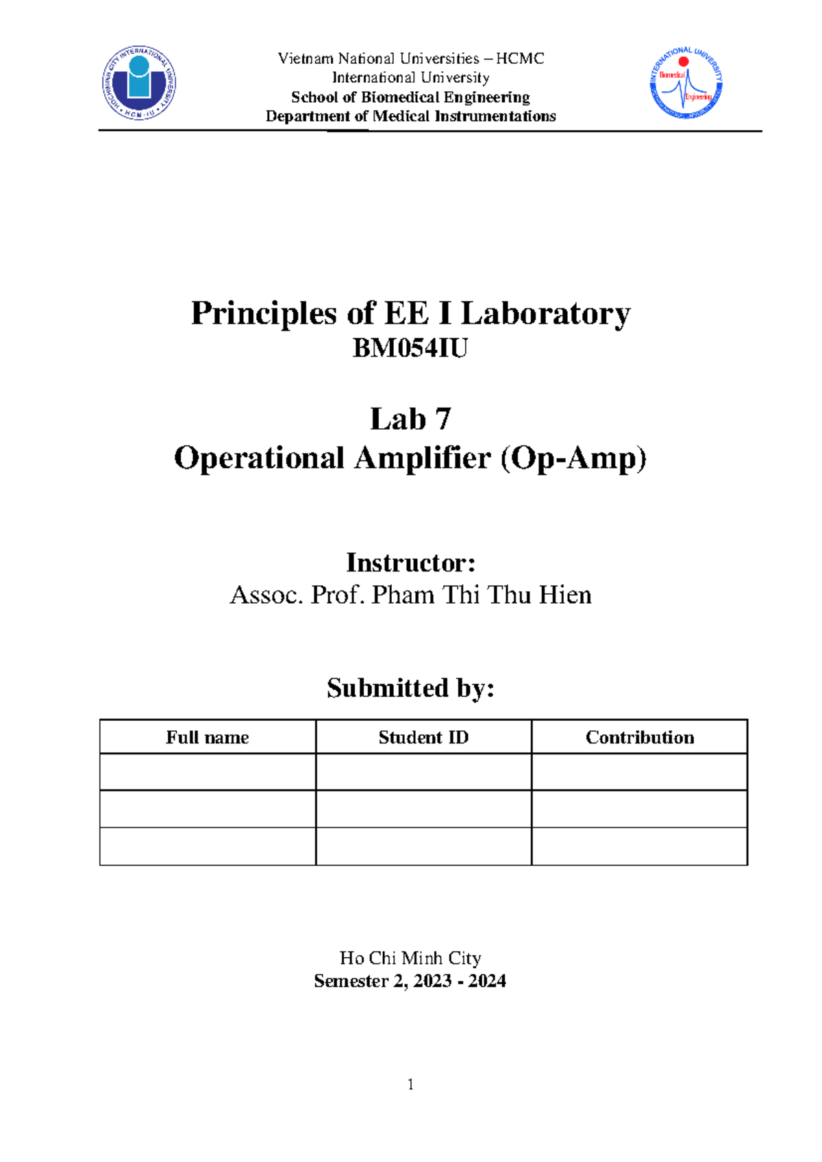 New Lab 7 Lab Manual EE 1 International University School of