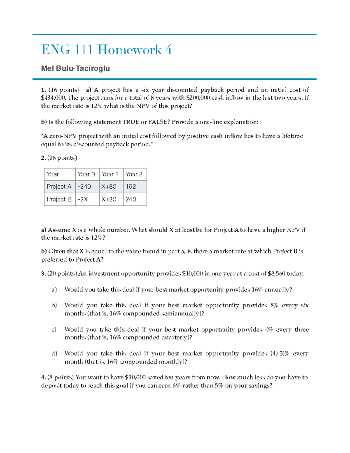 Eng 111 hw4 hw assignment ENG 111 Homework 4 Mel BuluTaciroglu 1