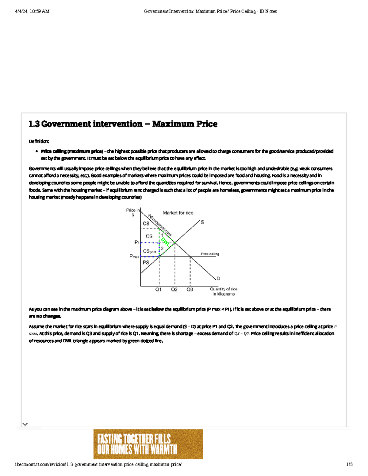 Econ 4 - FijdlksNADSjcin - 4/4/24, 10:59 AM Government Intervention ...