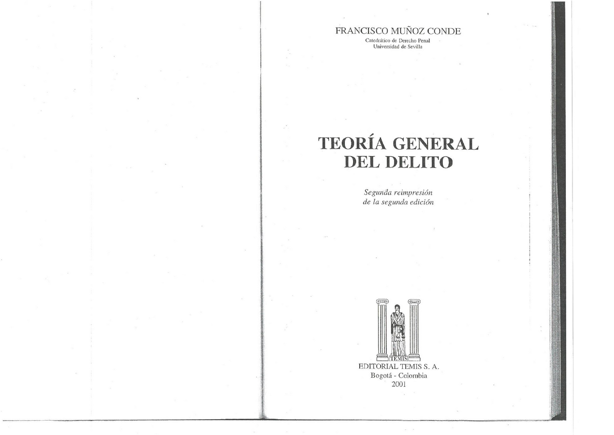 Teoria general del delito Francisco Muñoz Conde - derecho penal - Studocu