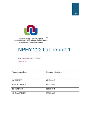NPHY Prac 3 - Michelson Interferometer Experiment - Group members ...