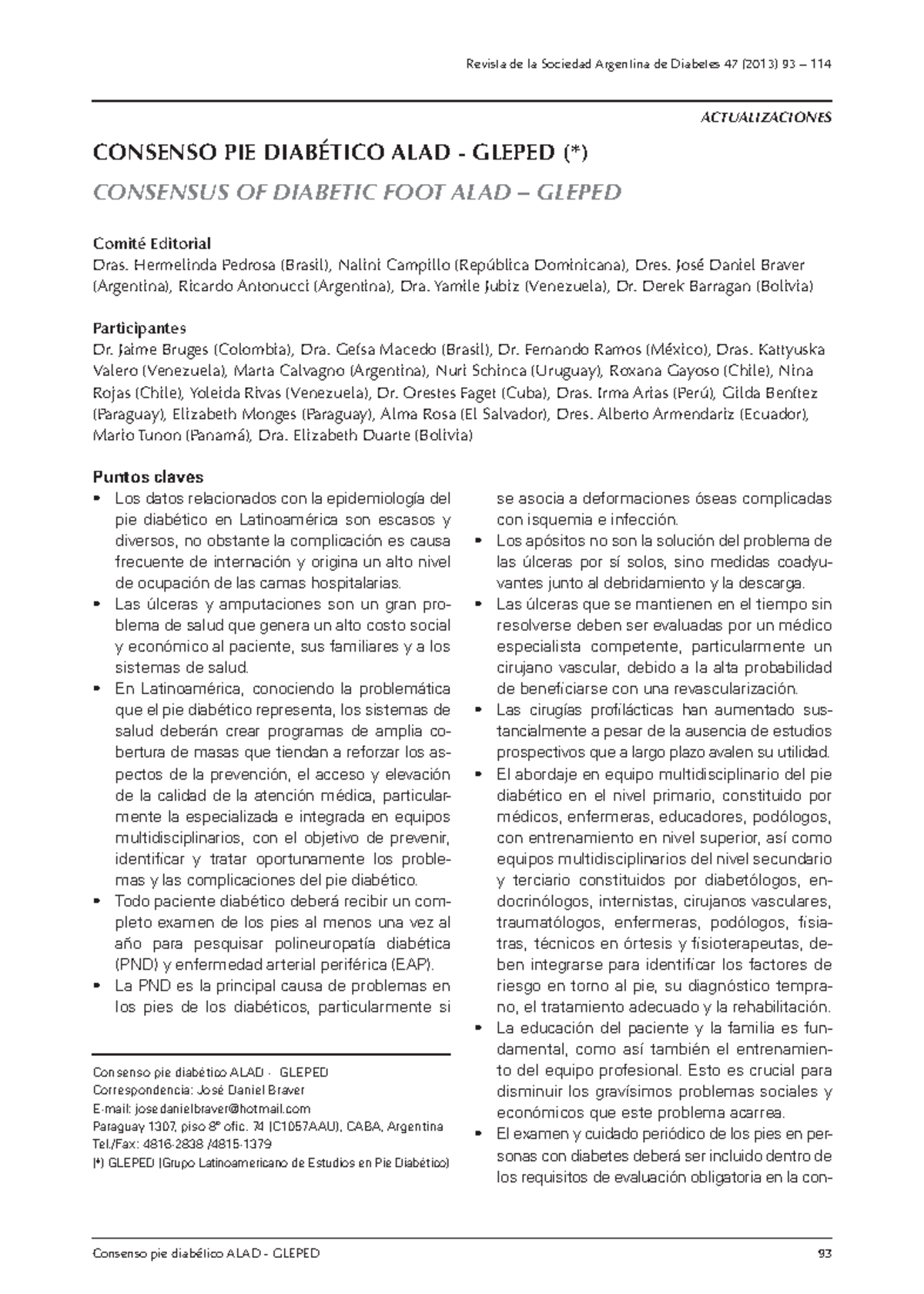 Pie diabetico cirugia Revista de la Sociedad Argentina de Diabetes 47