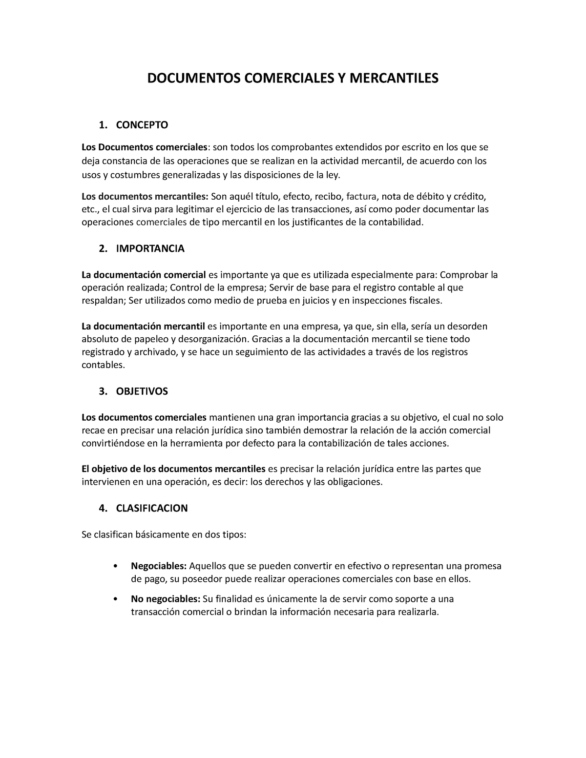 Documentos Comerciales Y Mercantiles Documentos Comerciales Y Mercantiles 1 Concepto Los 1111