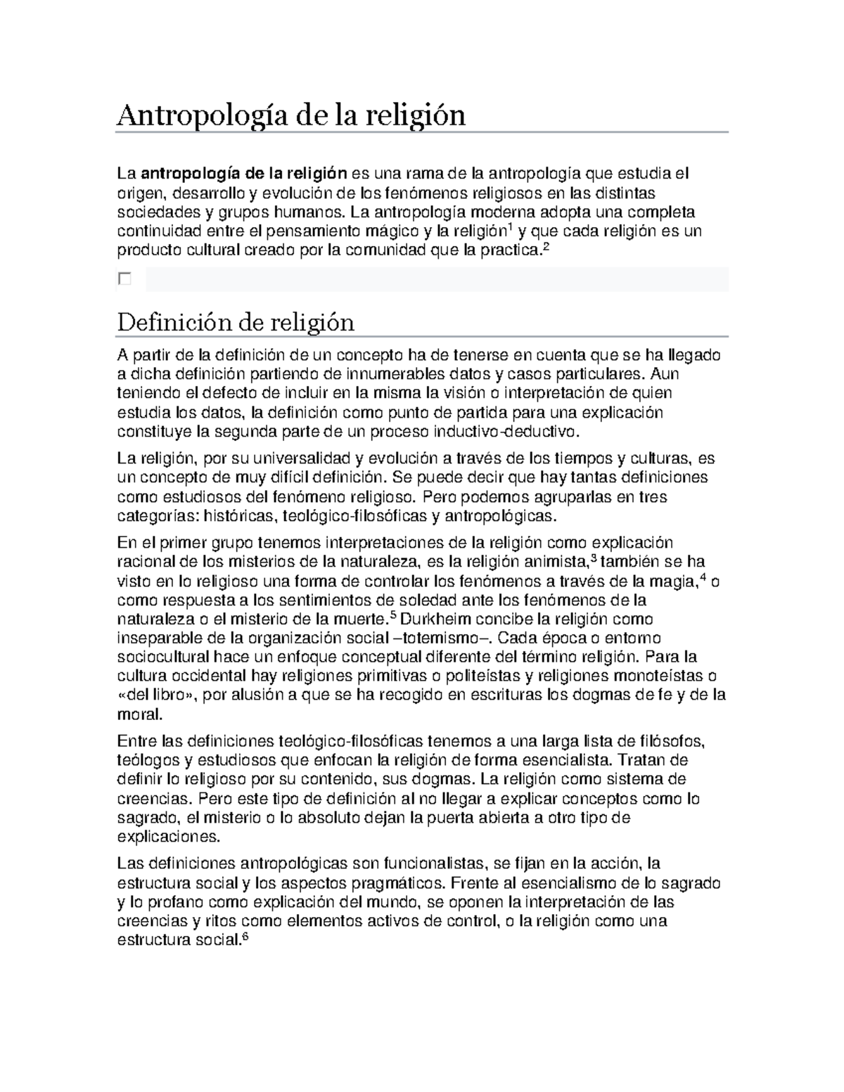 Antropologia de la religion Antropología de
