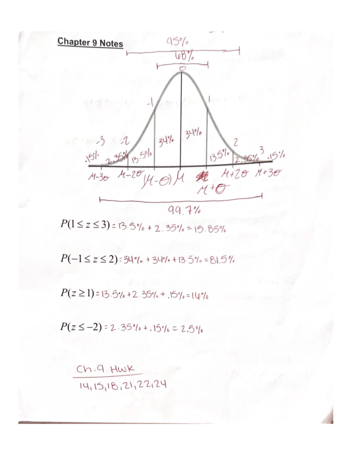 Statistics B22L Chapter 9 Notes - MATH B22 - Studocu