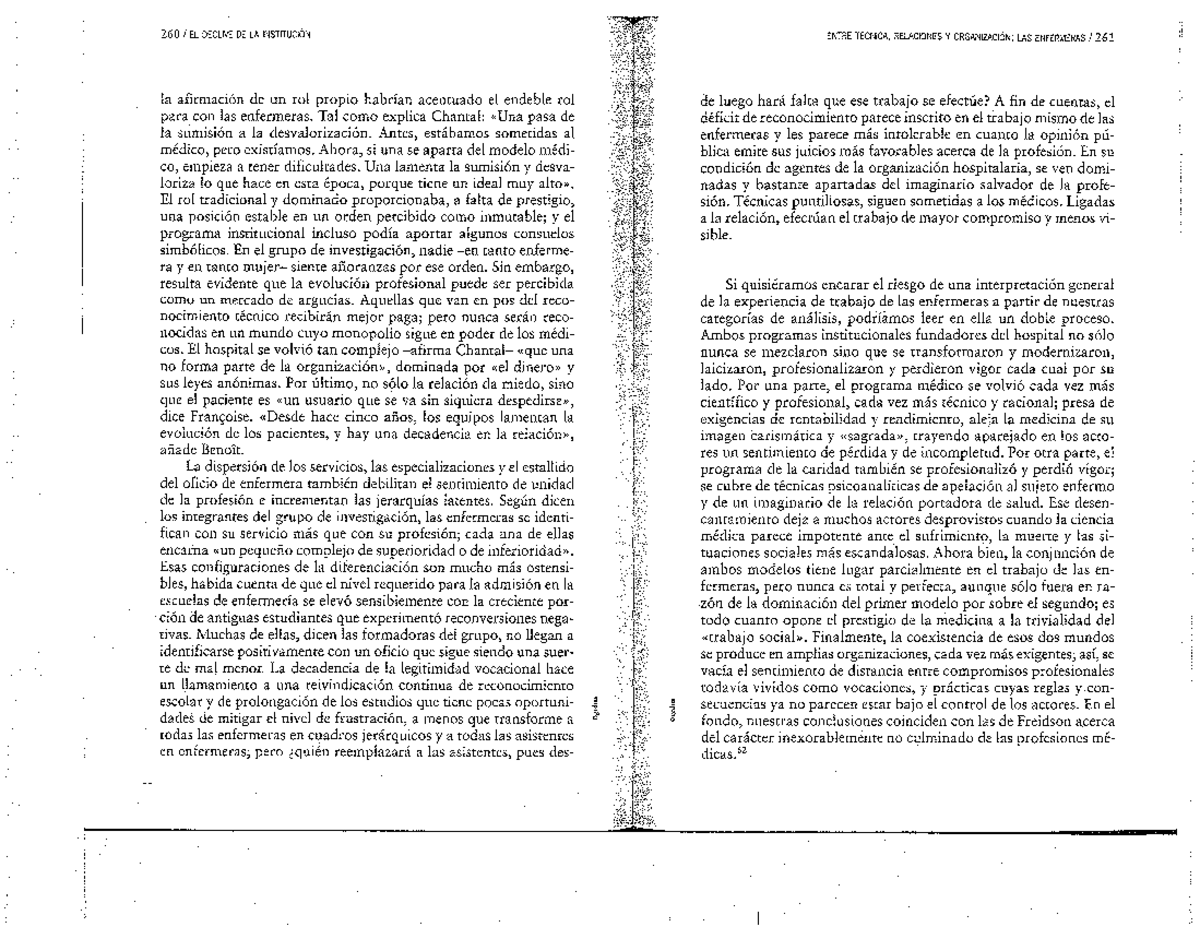 Dubet (El declive de las instituciones) - 260 DECLIVE DE LA INSTITUCIÓN