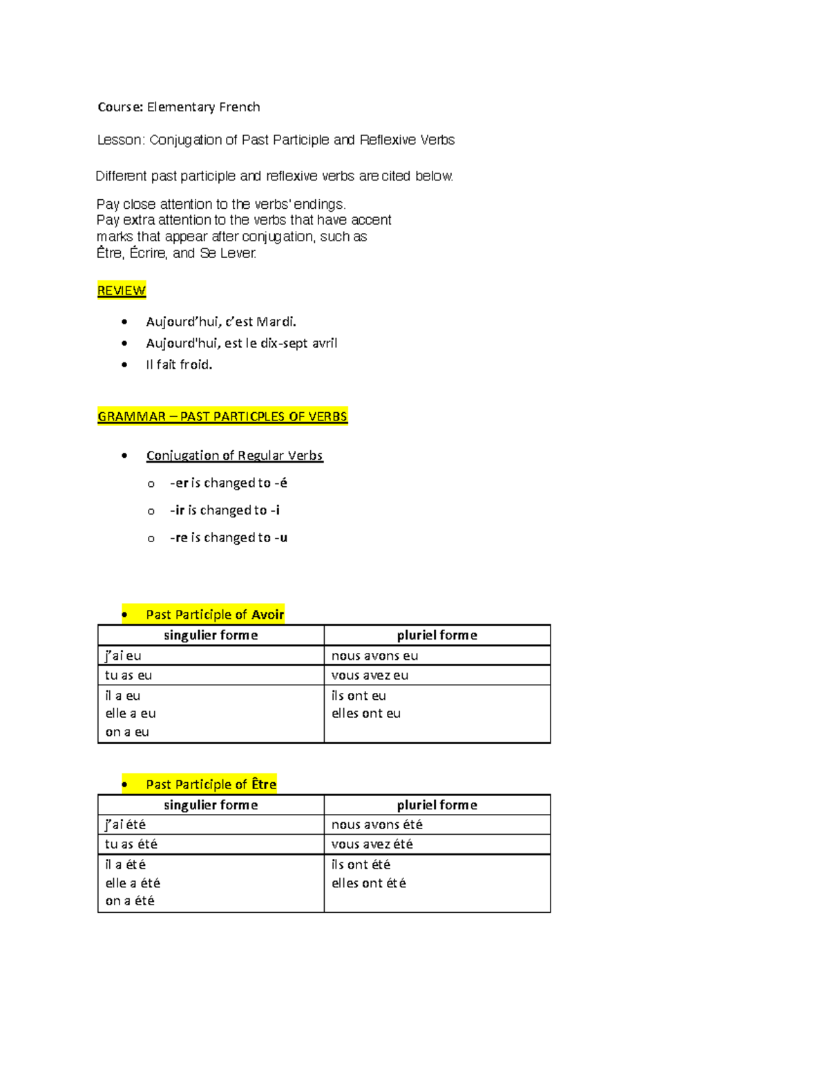 conjugation-of-past-participle-and-reflexive-verbs-course-elementary