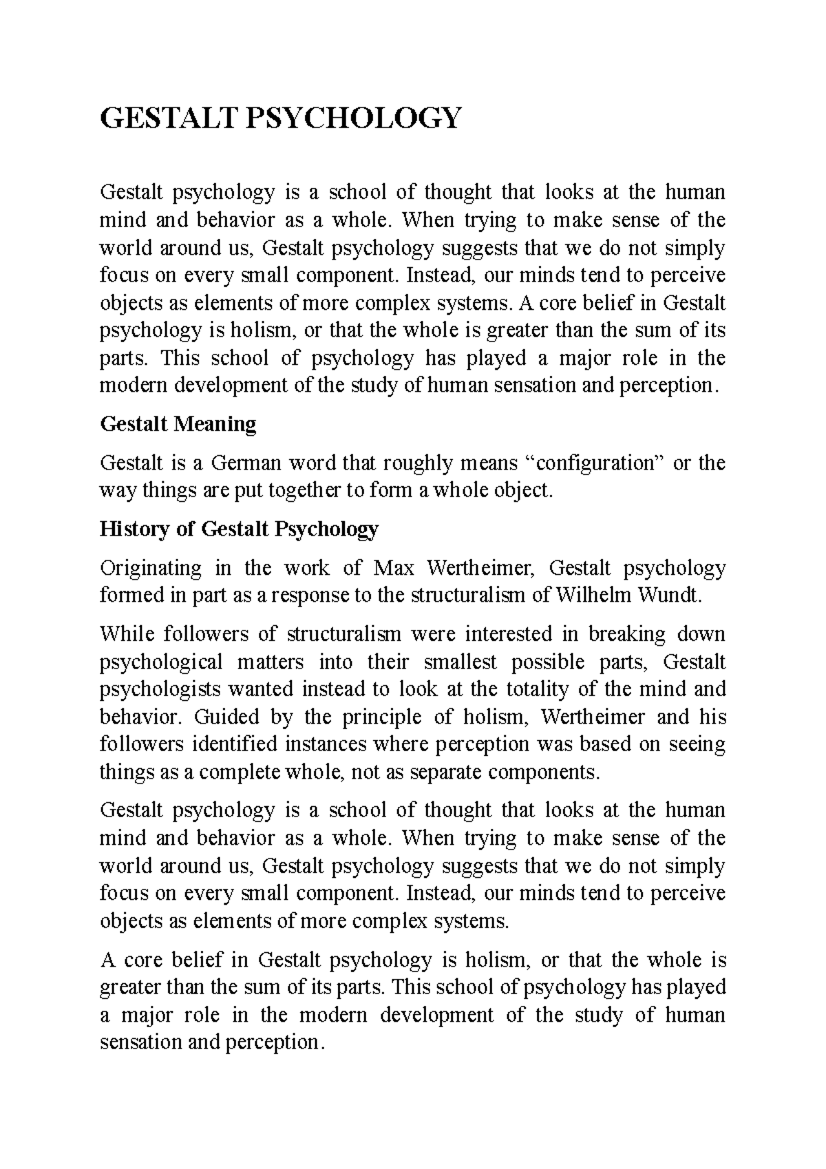 gestalt psychology assignment pdf