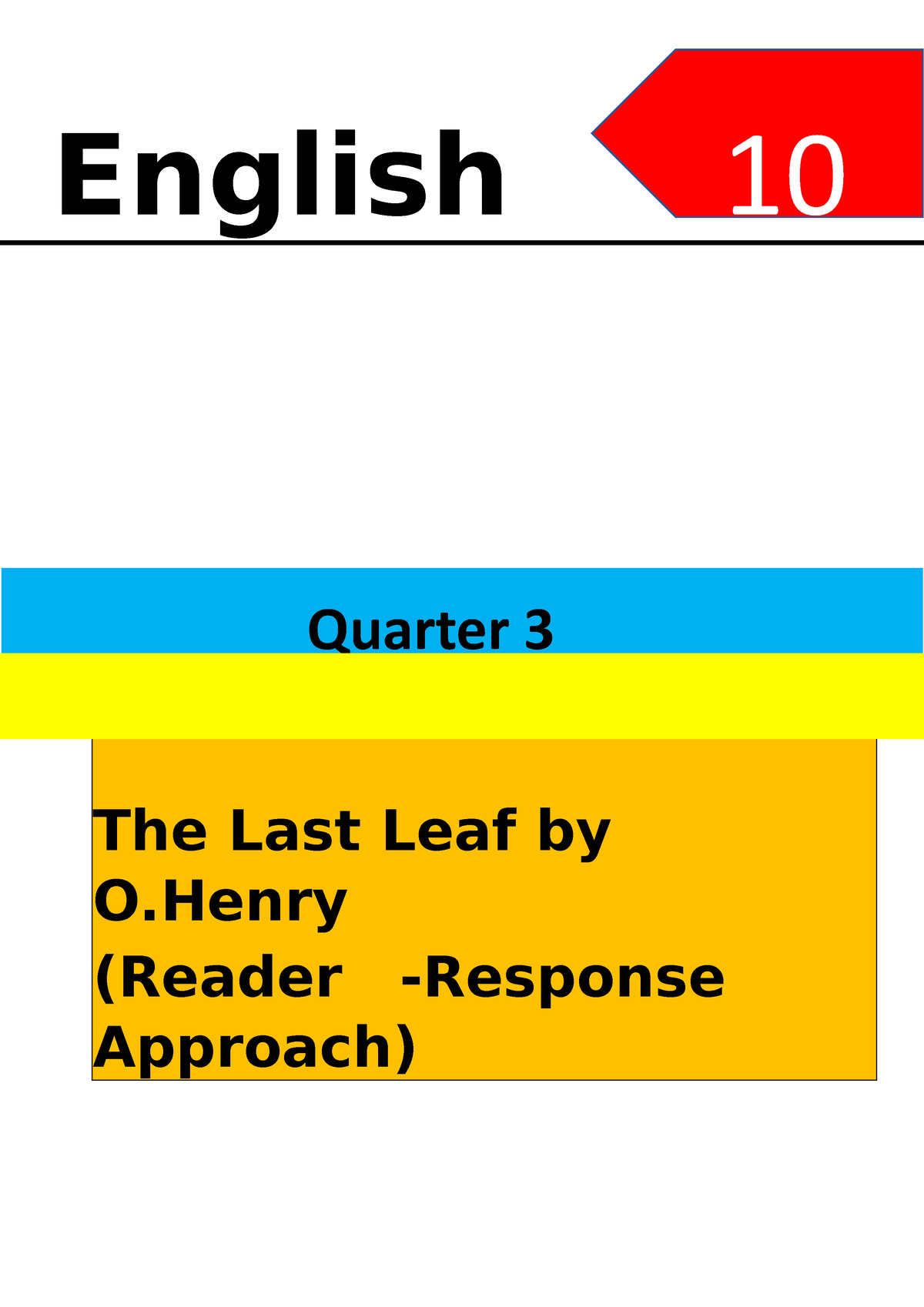 English 10 Week 6 Practice Materials and Modules English 10 The