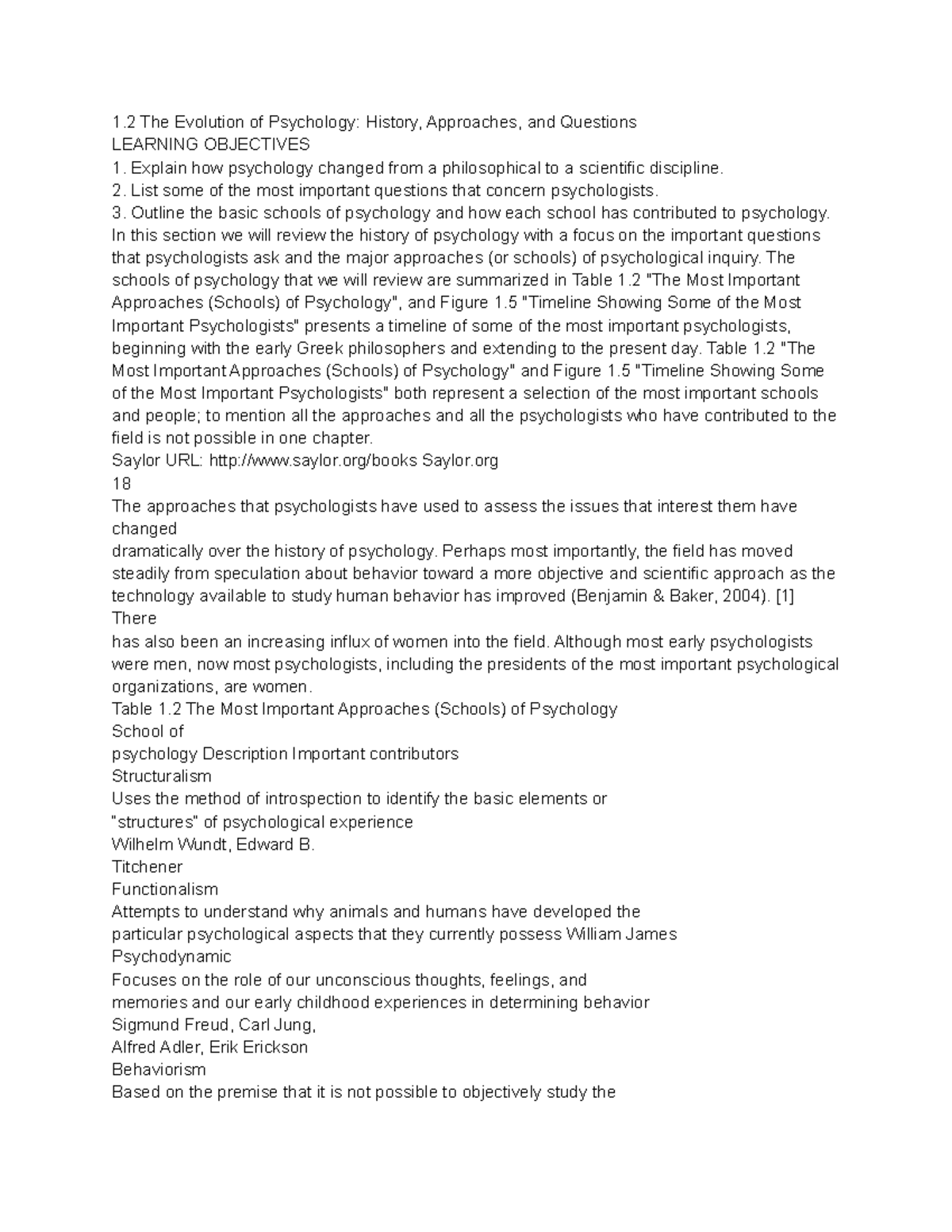 Psychology 2 - 1 The Evolution of Psychology: History, Approaches, and ...