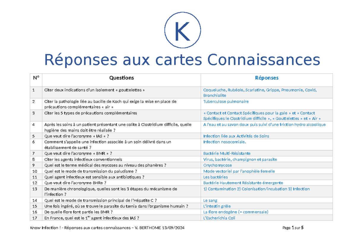 Textes cartes Connaissances V2 - N° Questions Réponses 1 Citer deux ...