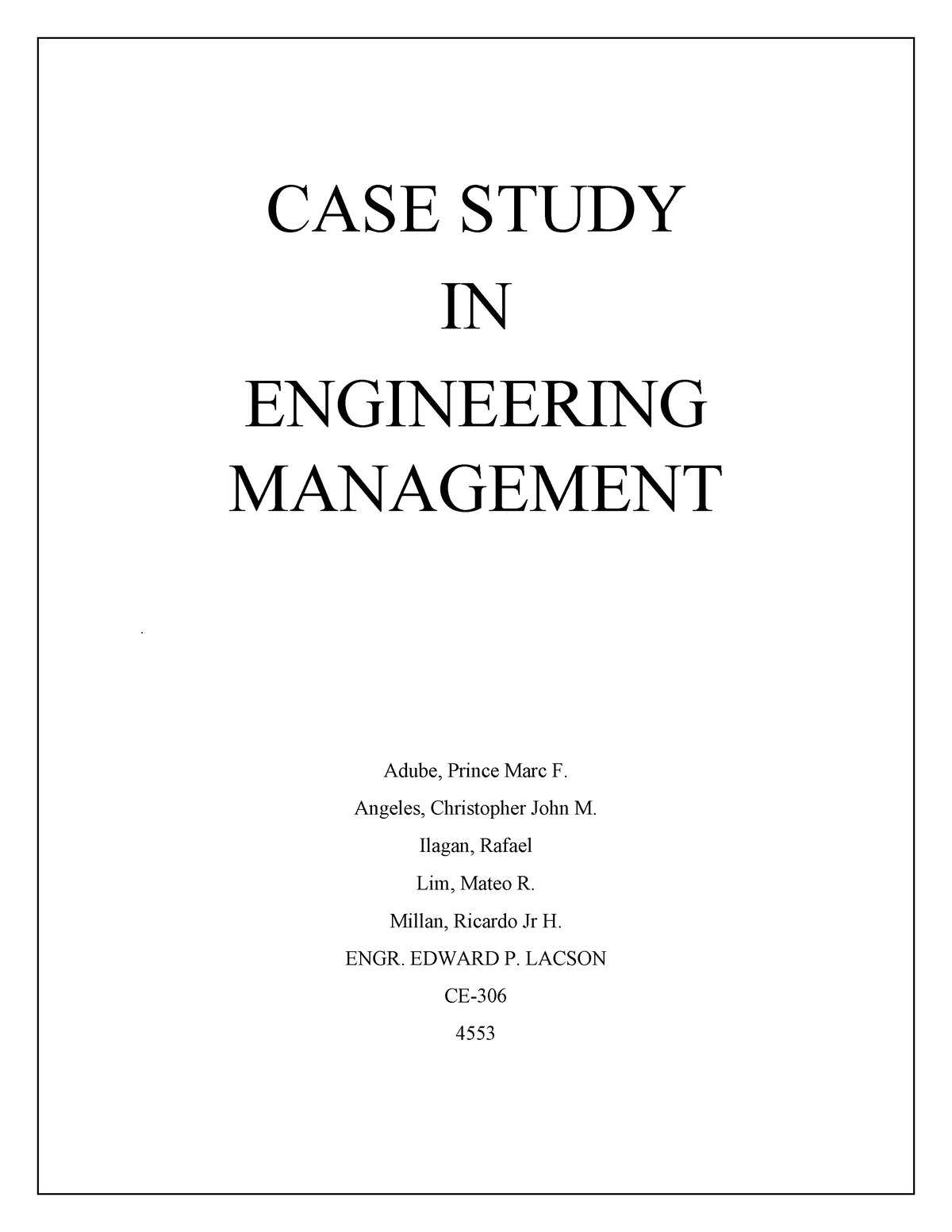 case study in engineering management