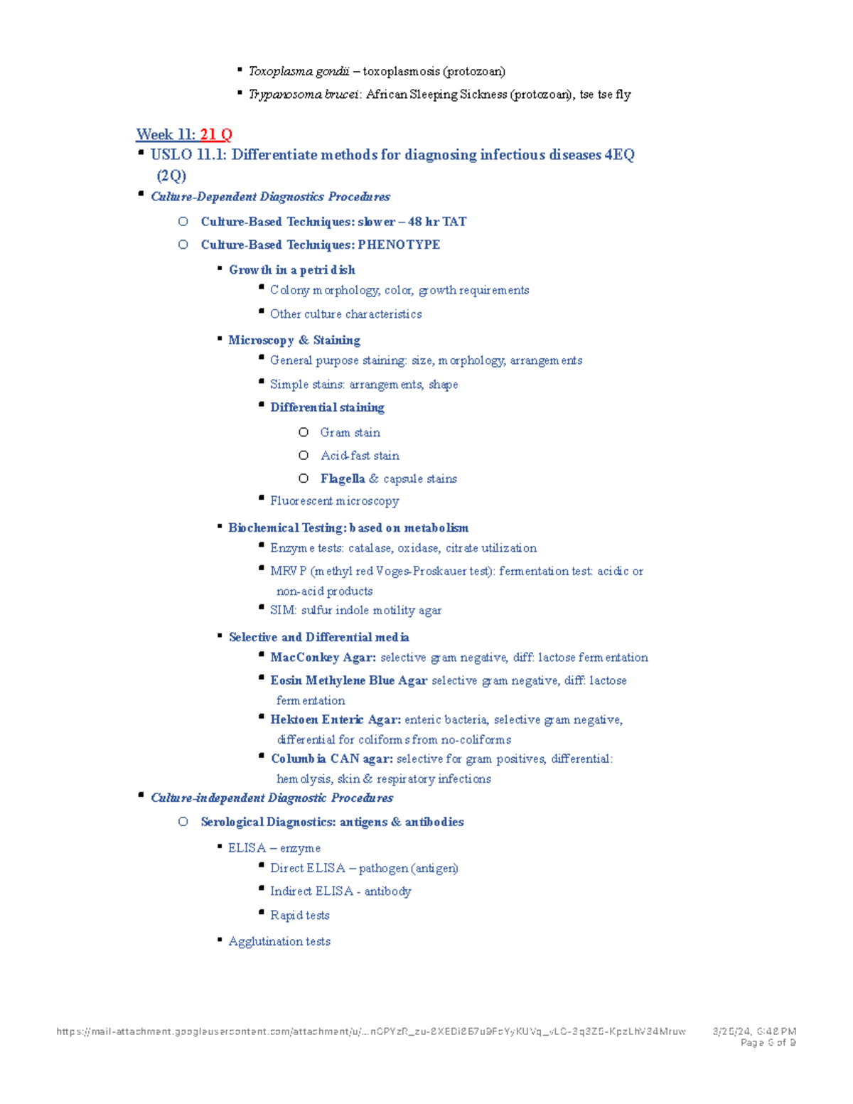 Exam+4+Week+11+Guide+2023+SS - Toxoplasma gondii – toxoplasmosis ...