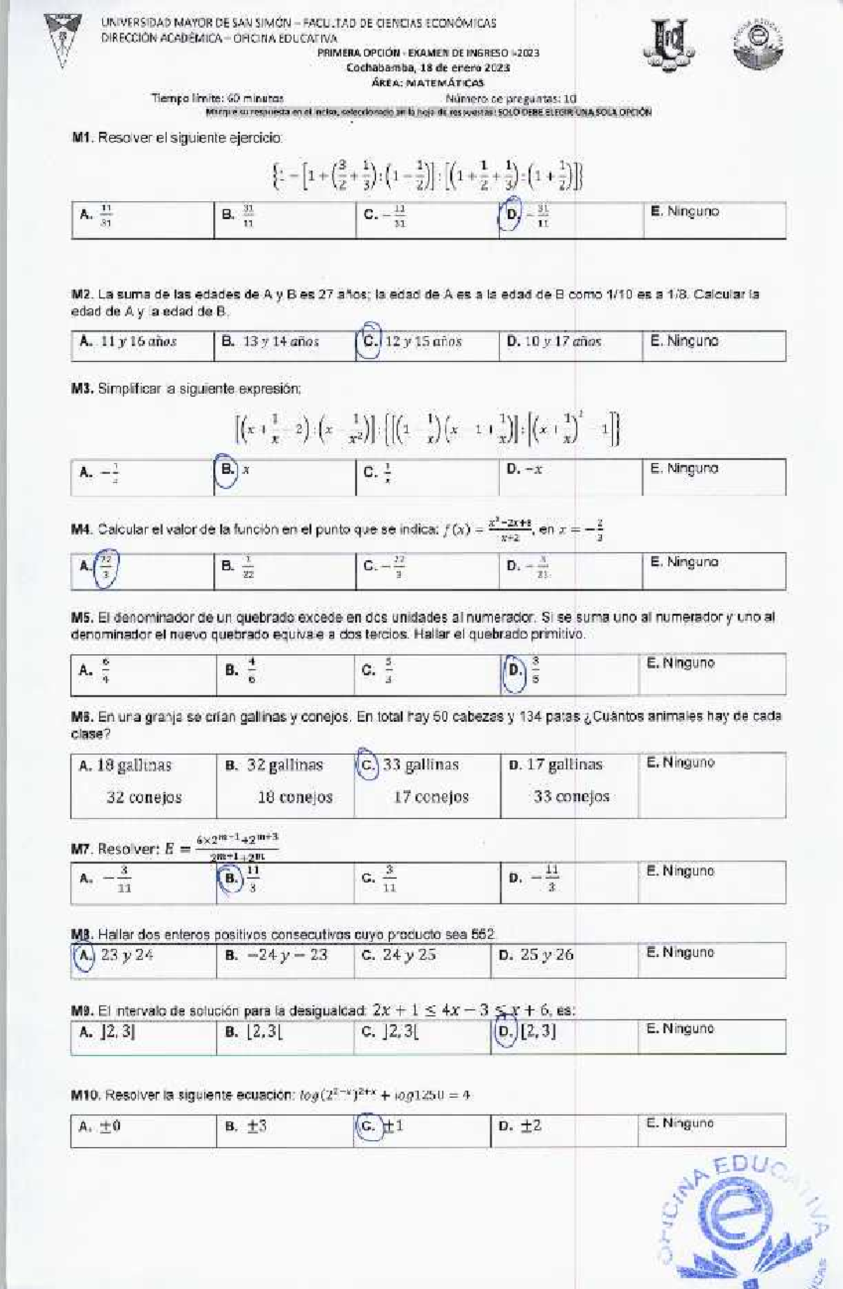 11 Primer año O0?,(56 W!' 0