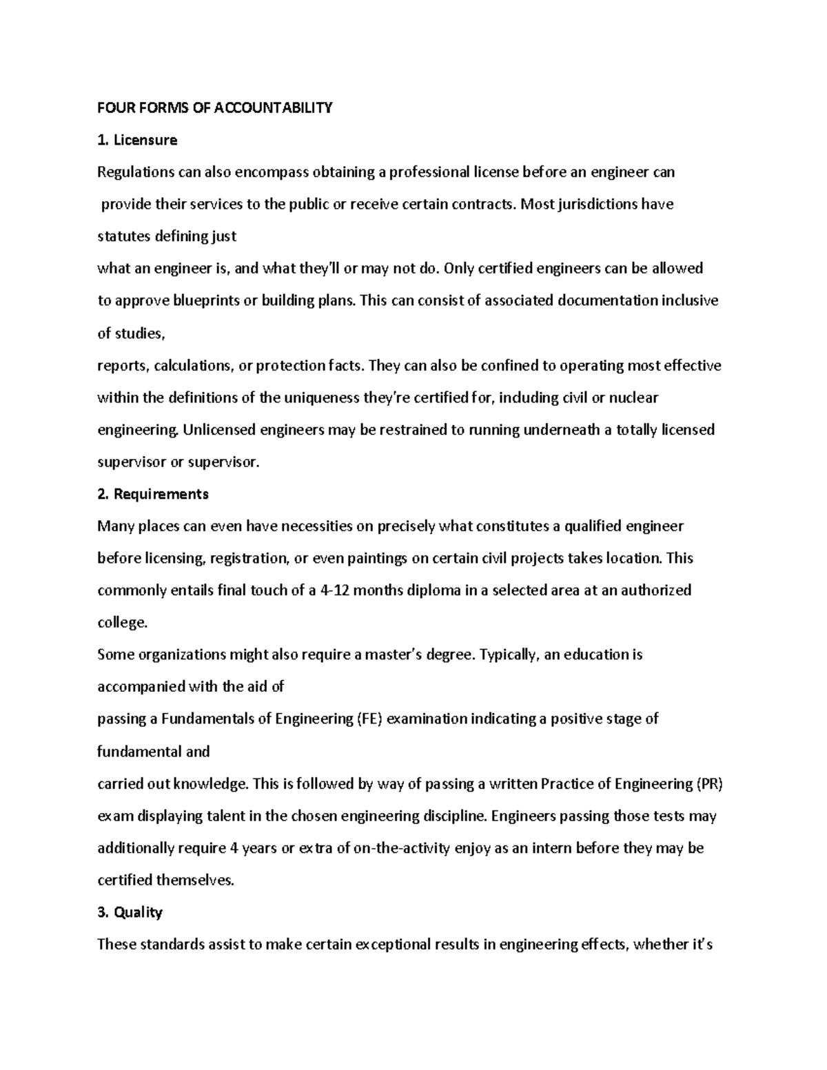 Forensic Engineering Module 1 PART 6 - FOUR FORMS OF ACCOUNTABILITY 1 ...