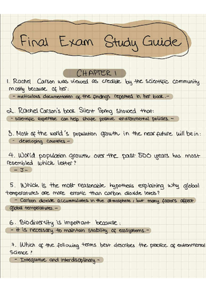 Exam 1 study guide - EVR2001 - Studocu