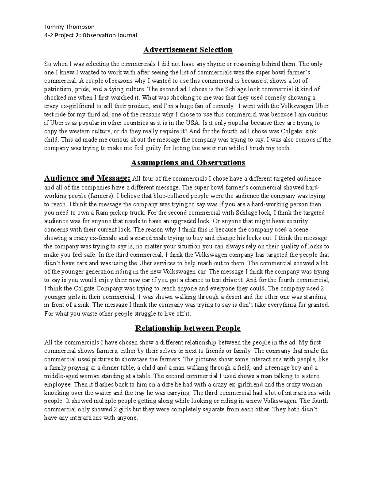 4-2 Project 2: Observation Journal - SCS 100 - SNHU - Studocu