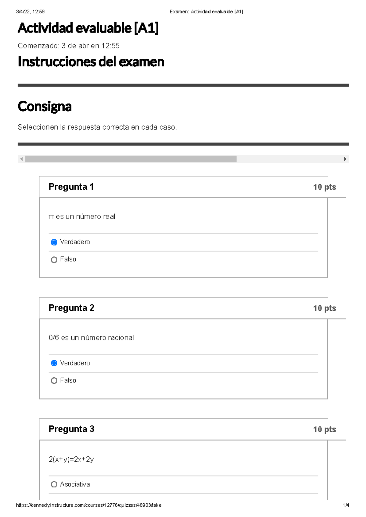 Actividad Evaluable [A1] - Actividad Evaluable [A1] Comenzado: 3 De Abr ...