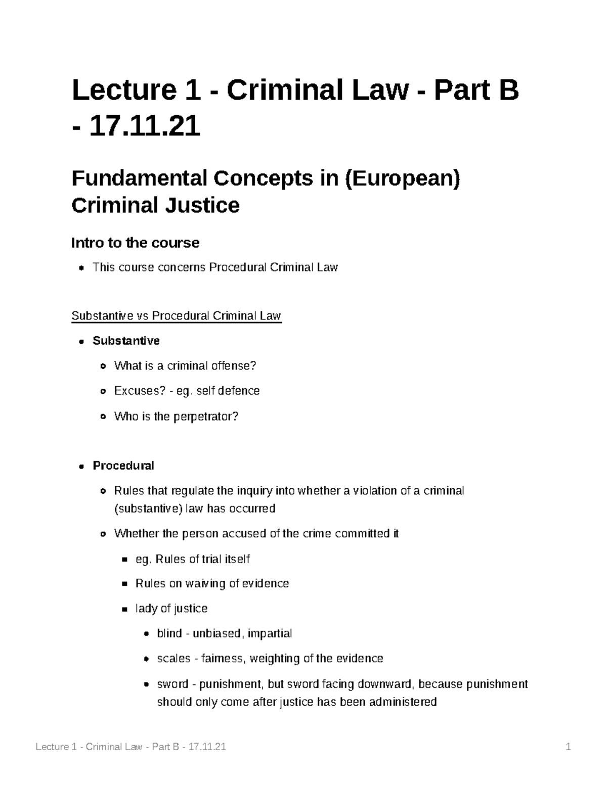 Lecture 1 - Criminal Law - Part B - 17 - Fundamental Concepts In ...