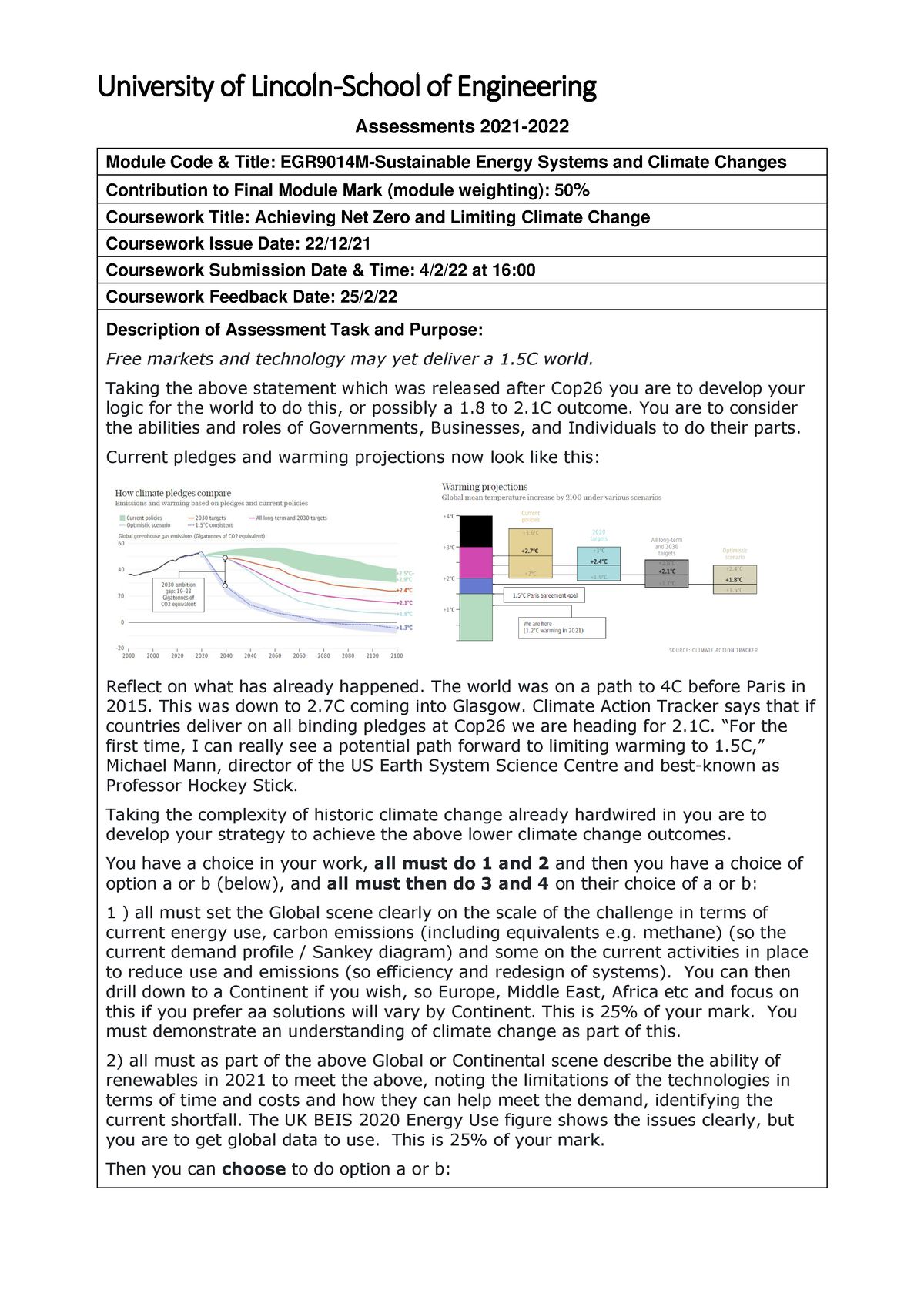 coursework lincoln