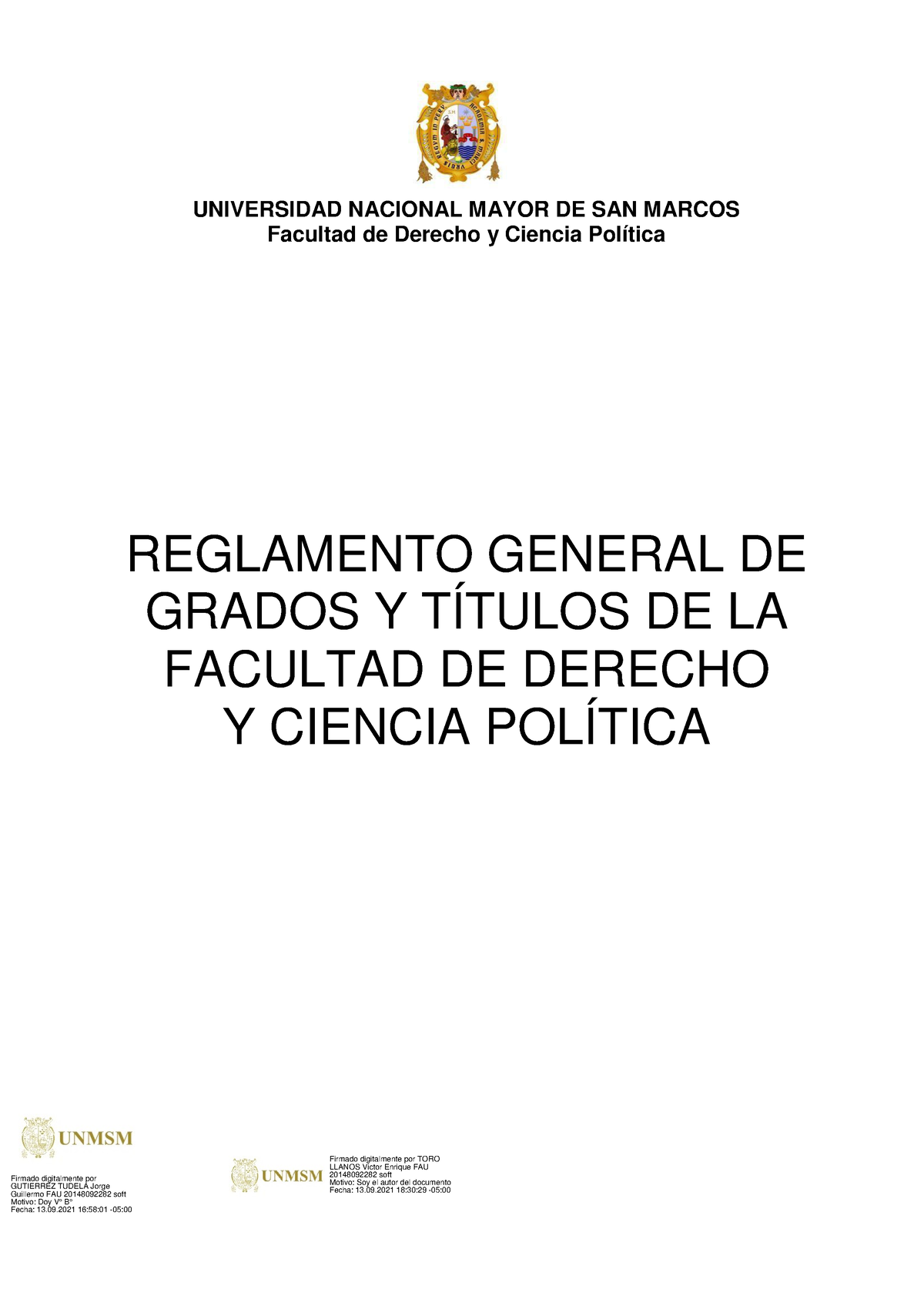 Anexo I Reglamento DE Grados Y Titulos Actualizado F F UNIVERSIDAD NACIONAL MAYOR DE