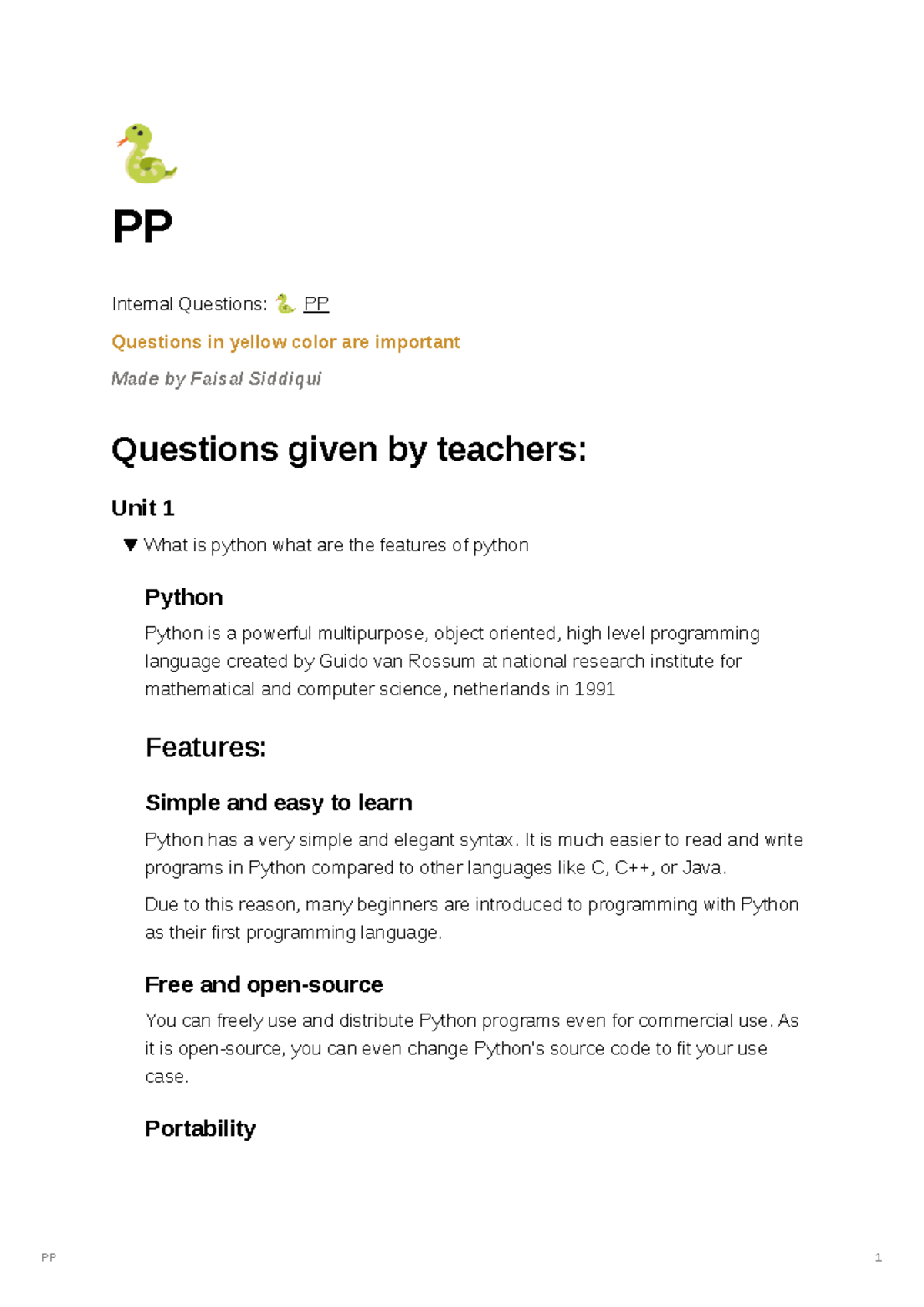 BScIT Sem 3 - Python Programming - ####### ú PP Internal Questions: ú ...